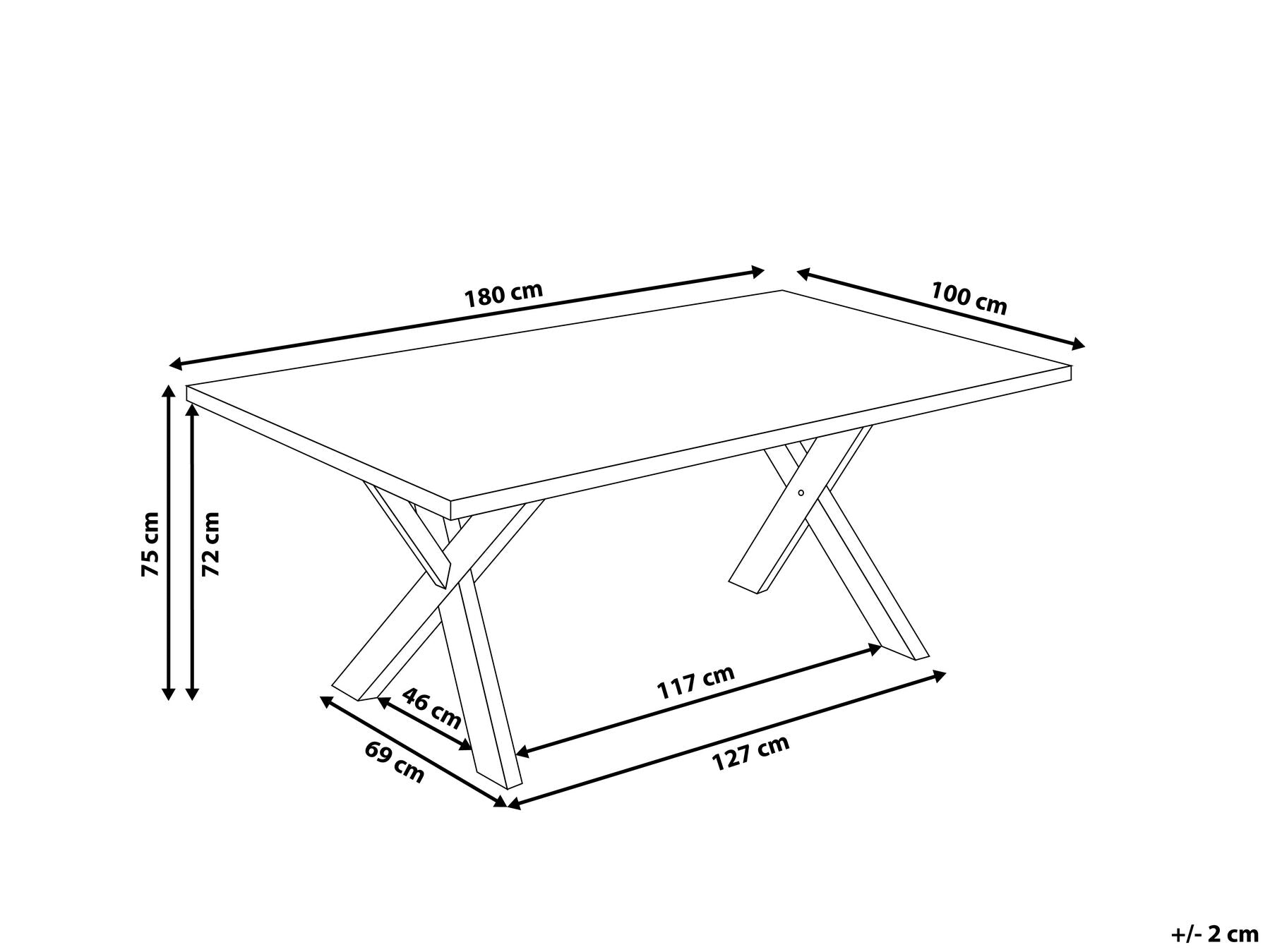 Dining Table LISALA Black 180 cm 100 cm