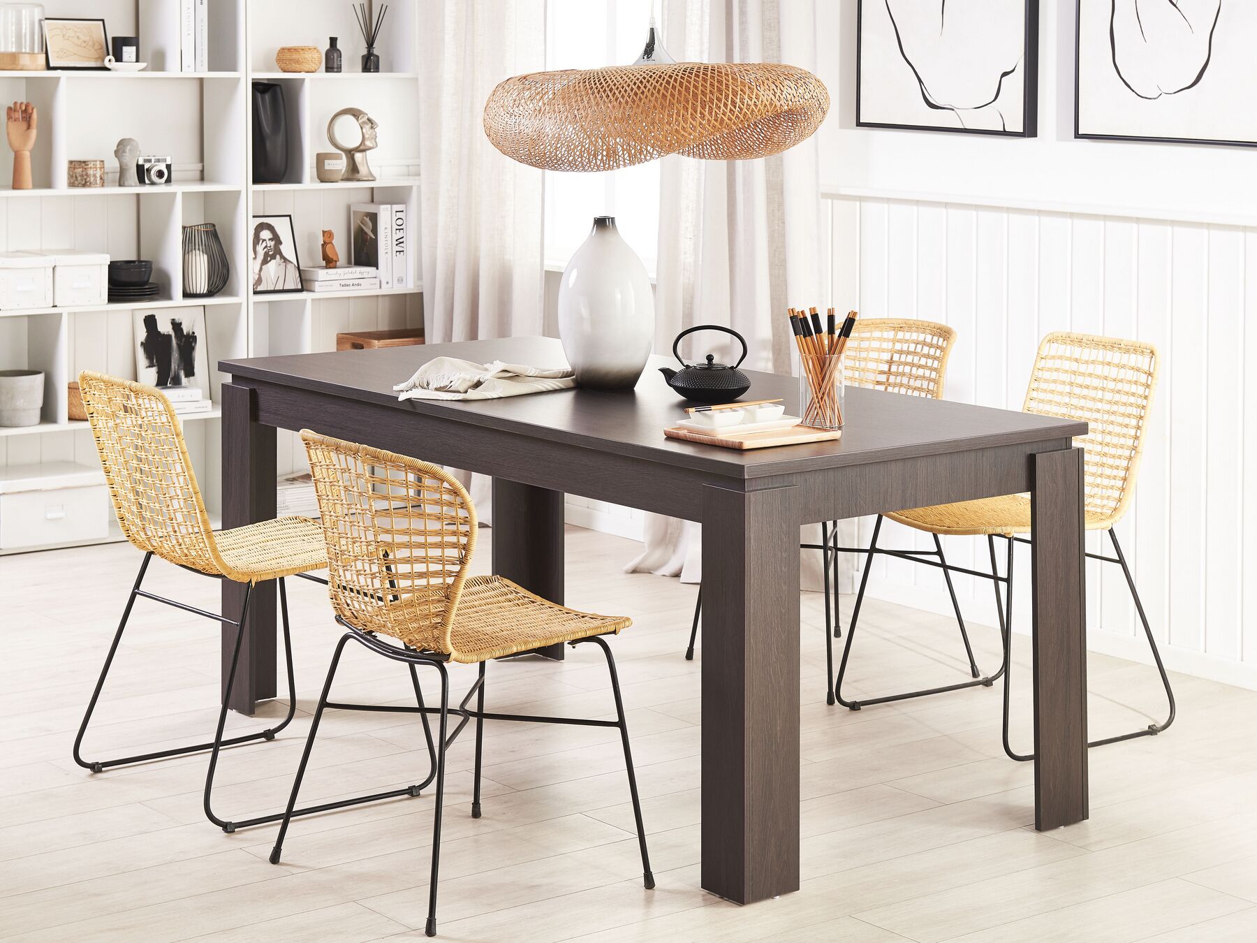 Dining Table VITON Dark Brown 180 cm 90 cm