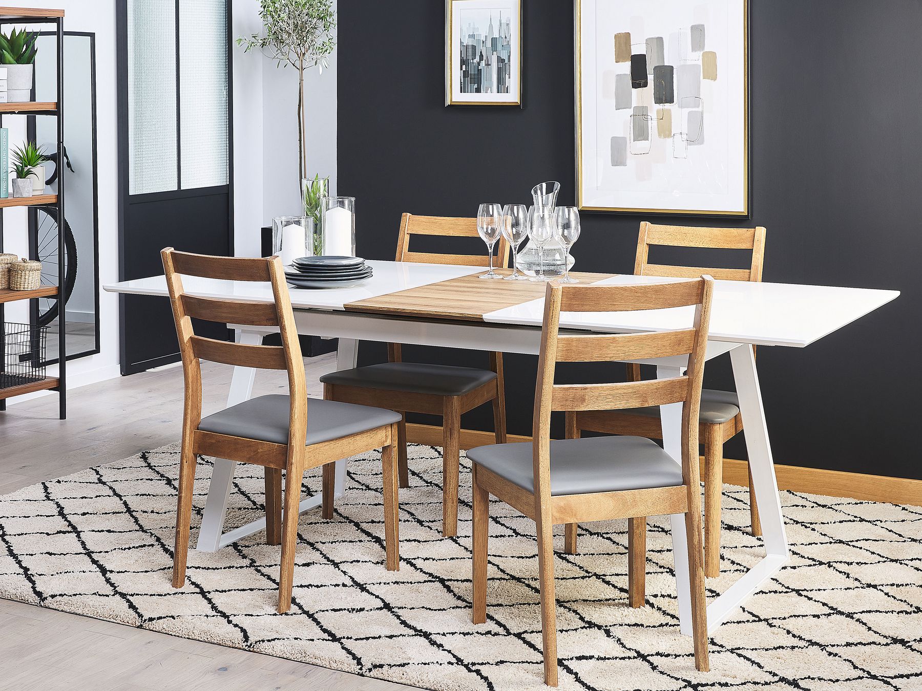 Extending Dining Table KALUNA White 160/200 cm 90 cm