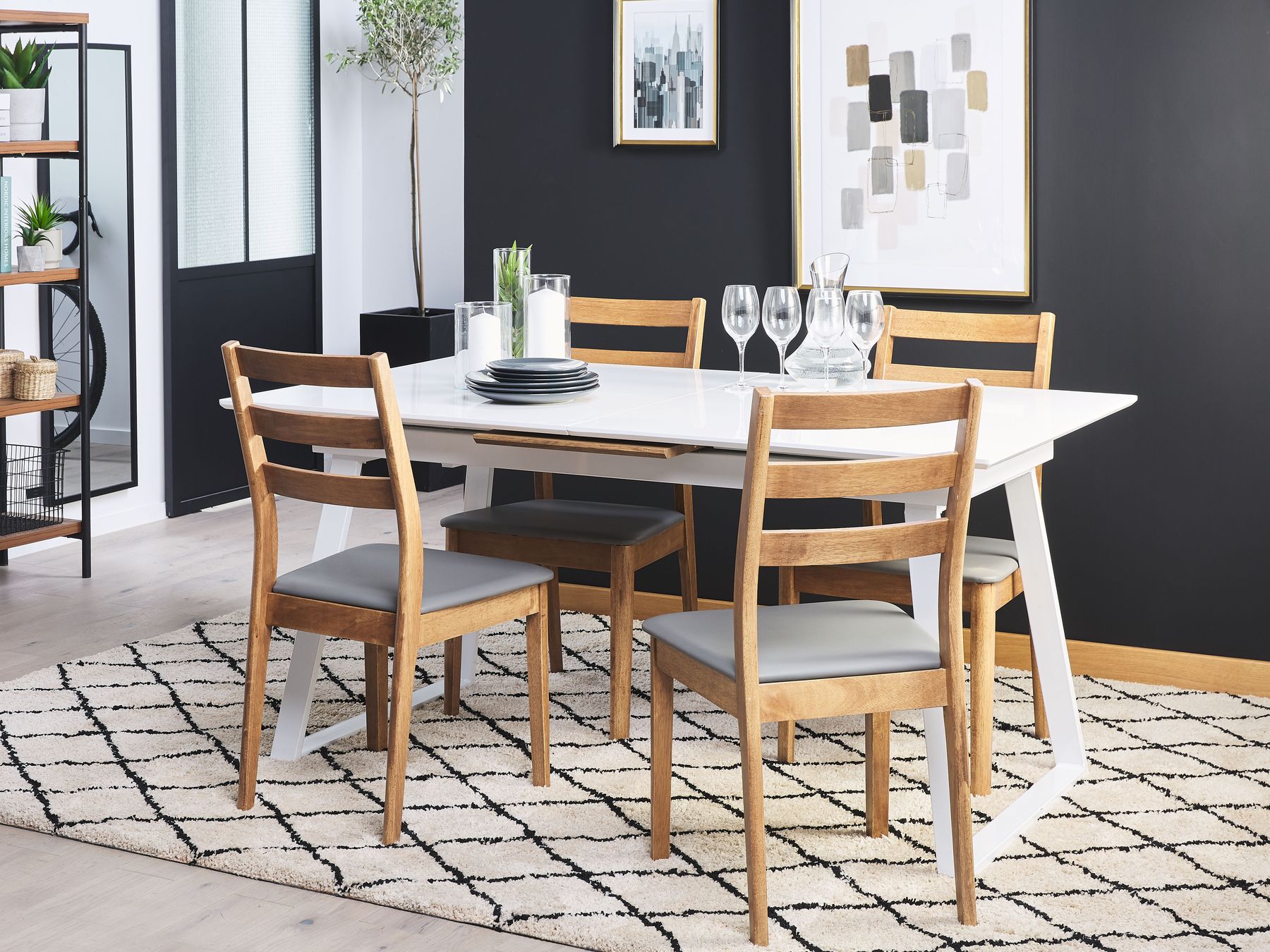 Extending Dining Table KALUNA White 160/200 cm 90 cm