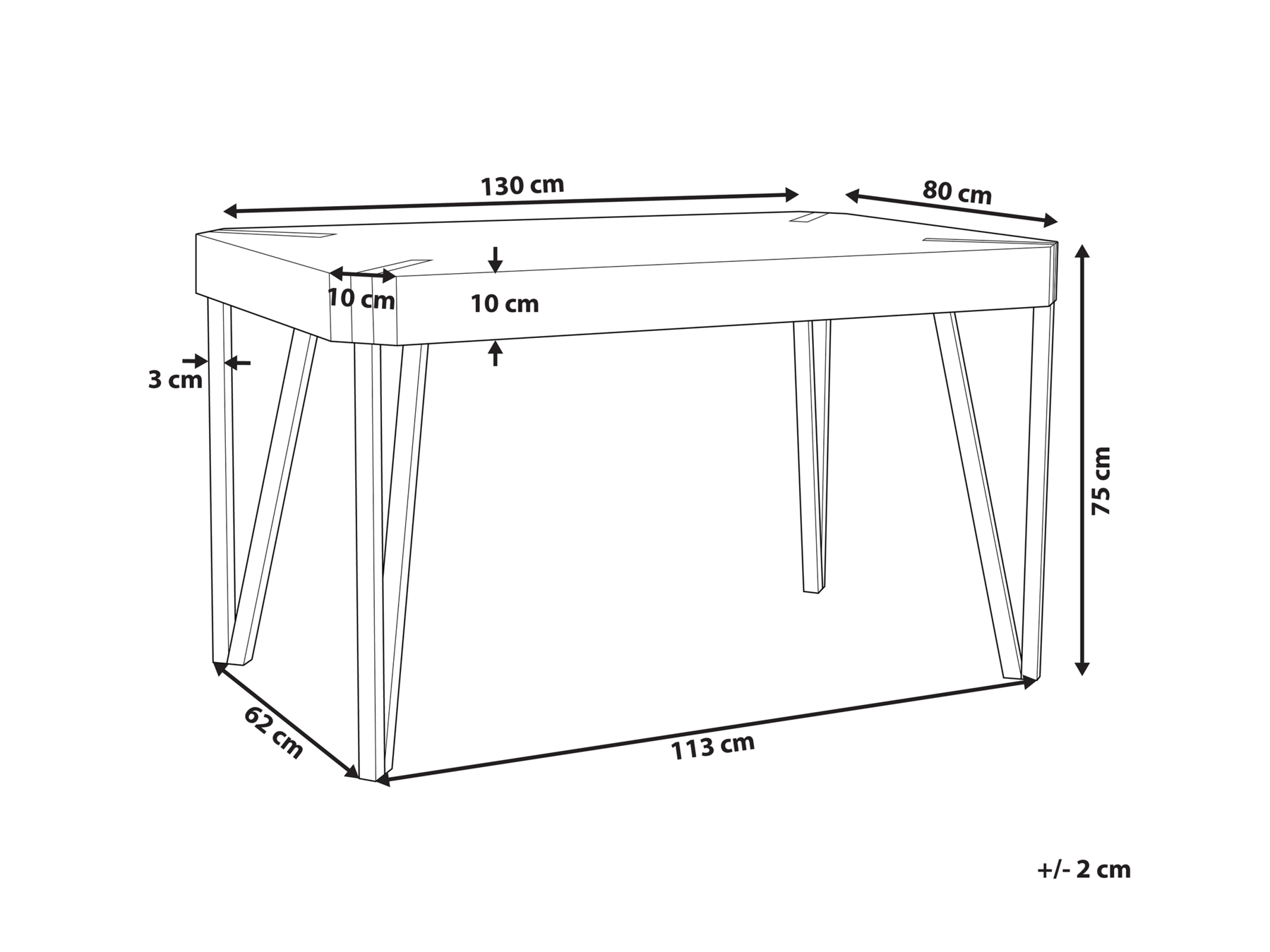 Dining Table CAMBELL Taupe 130 cm 80 cm