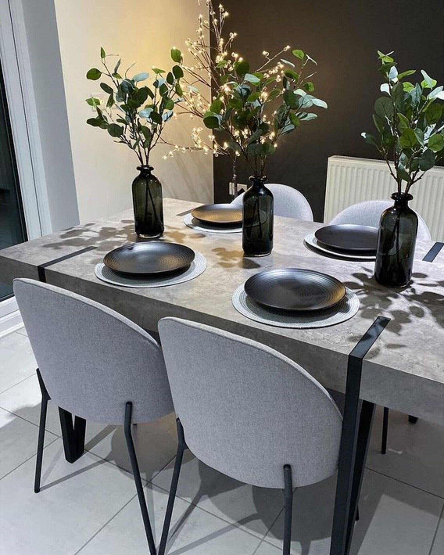 Dining Table ADENA Grey Concrete Effect 150 cm 90 cm
