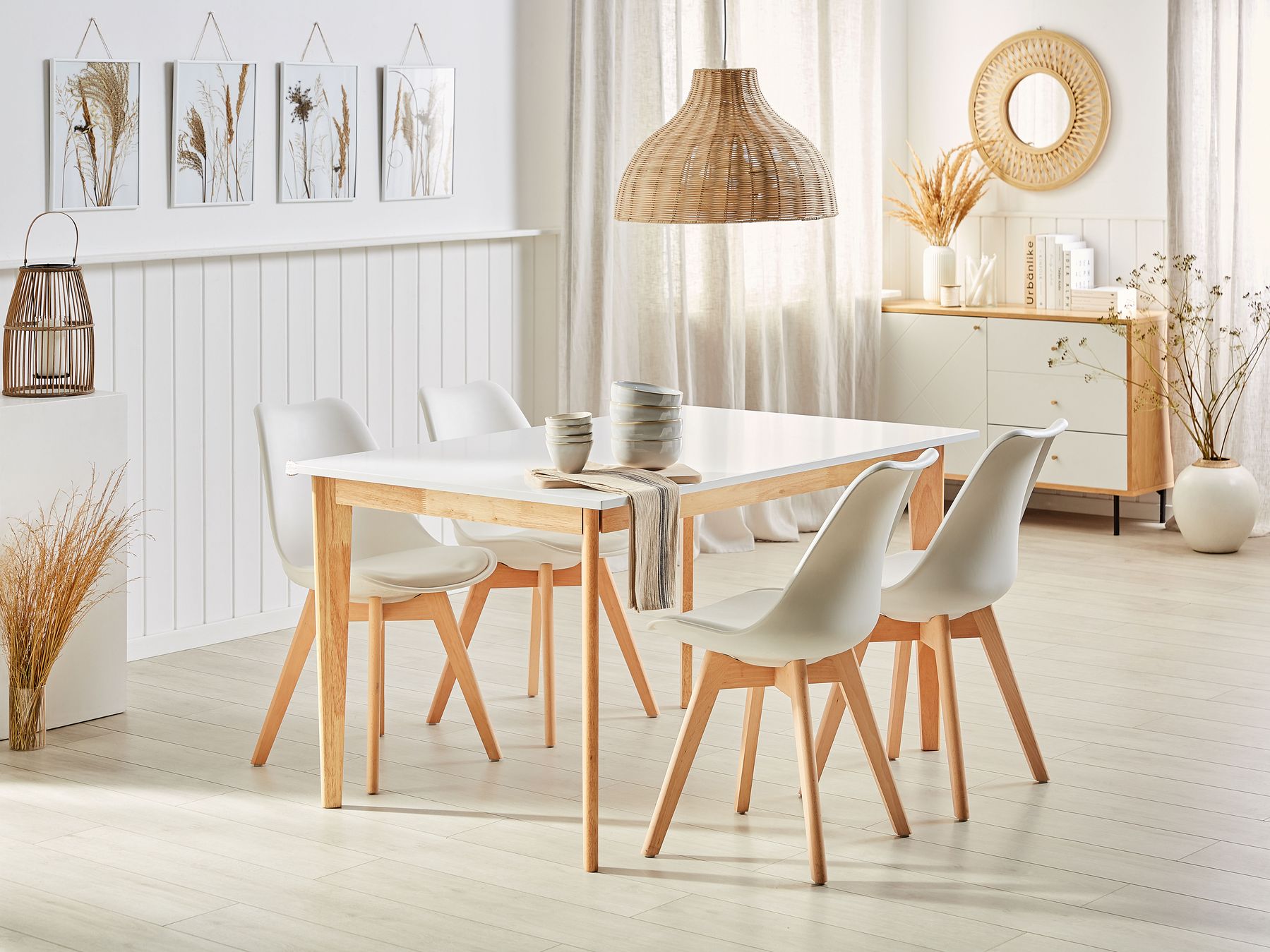 Extending Dining Table SOLA White 140/180 cm 90 cm