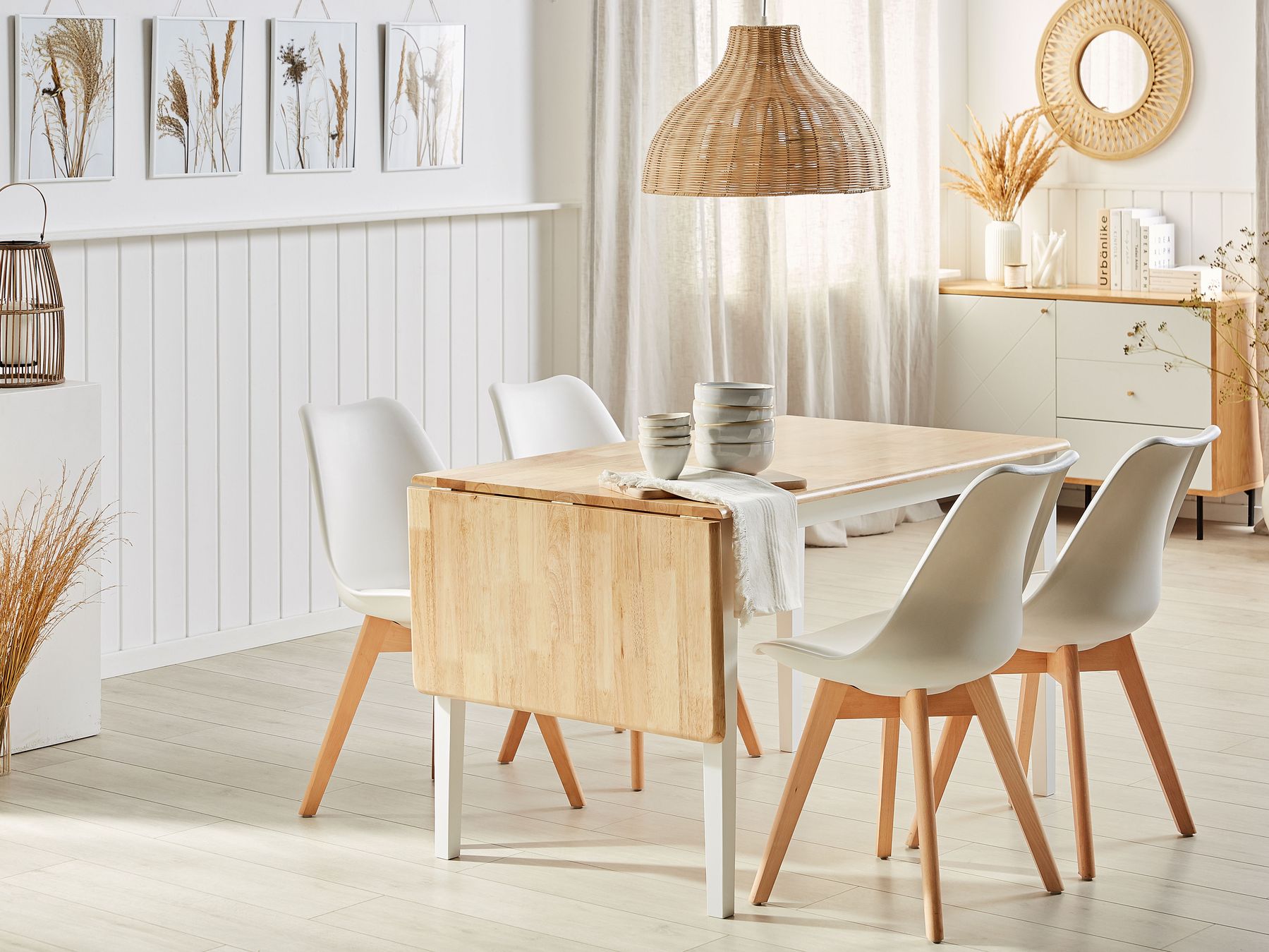 Extending Dining Table LOUISIANA Light Brown 120/160 cm 75 cm Wood