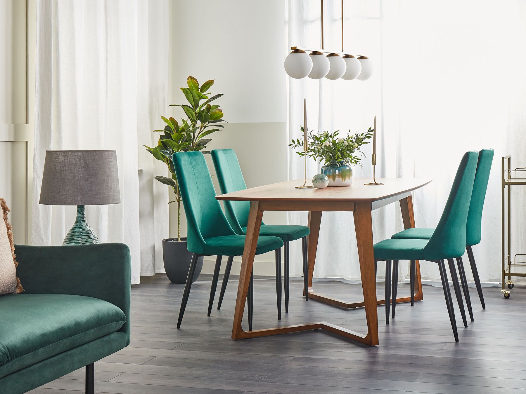 Dining Table HUXTER Dark Walnut 180 cm 90 cm