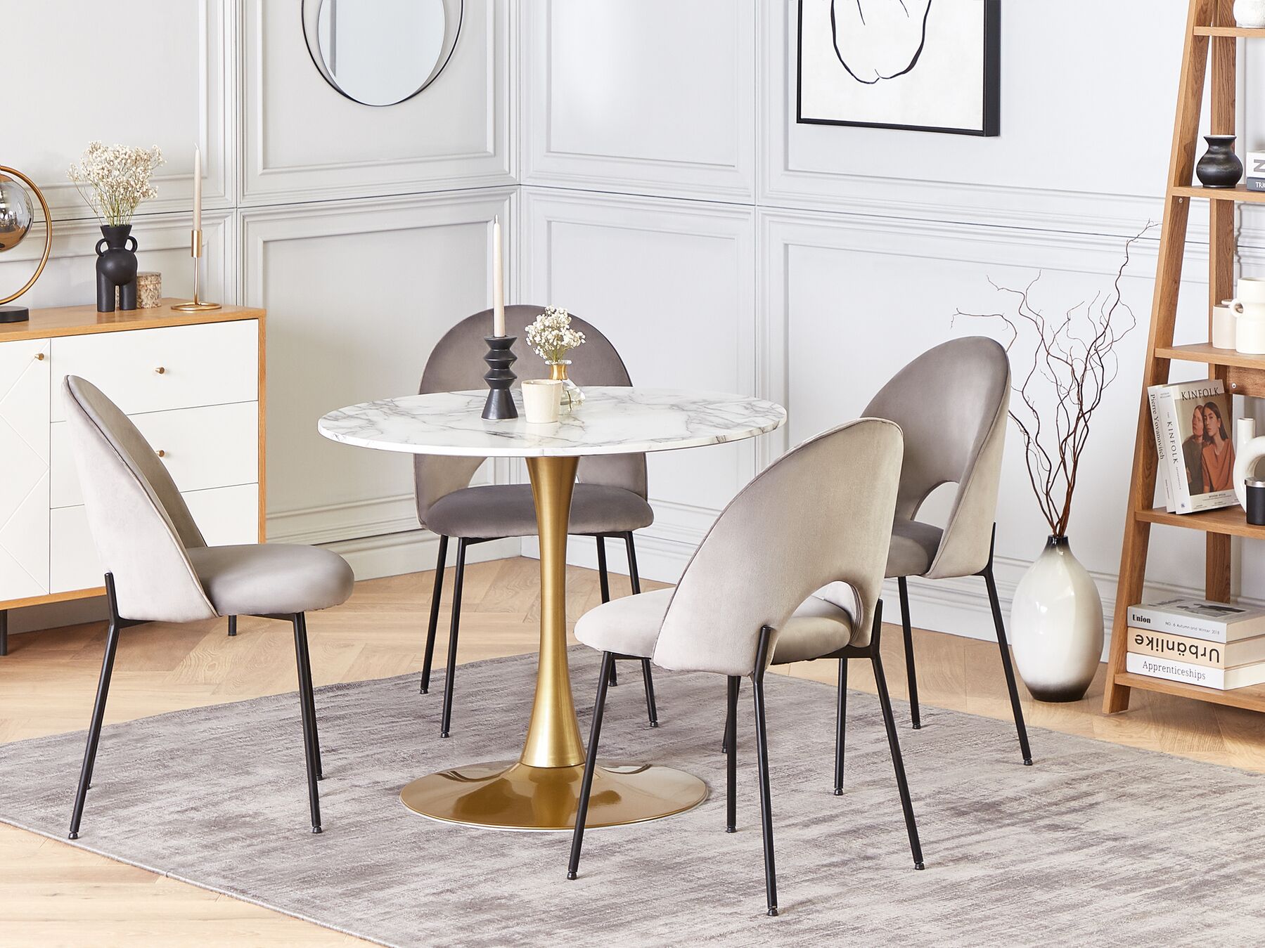 Dining Table BOCA White Marble 90 cm 90 cm