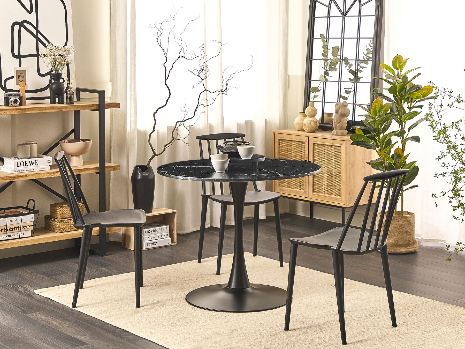 Dining Table BOCA Black Marble 90 cm 90 cm