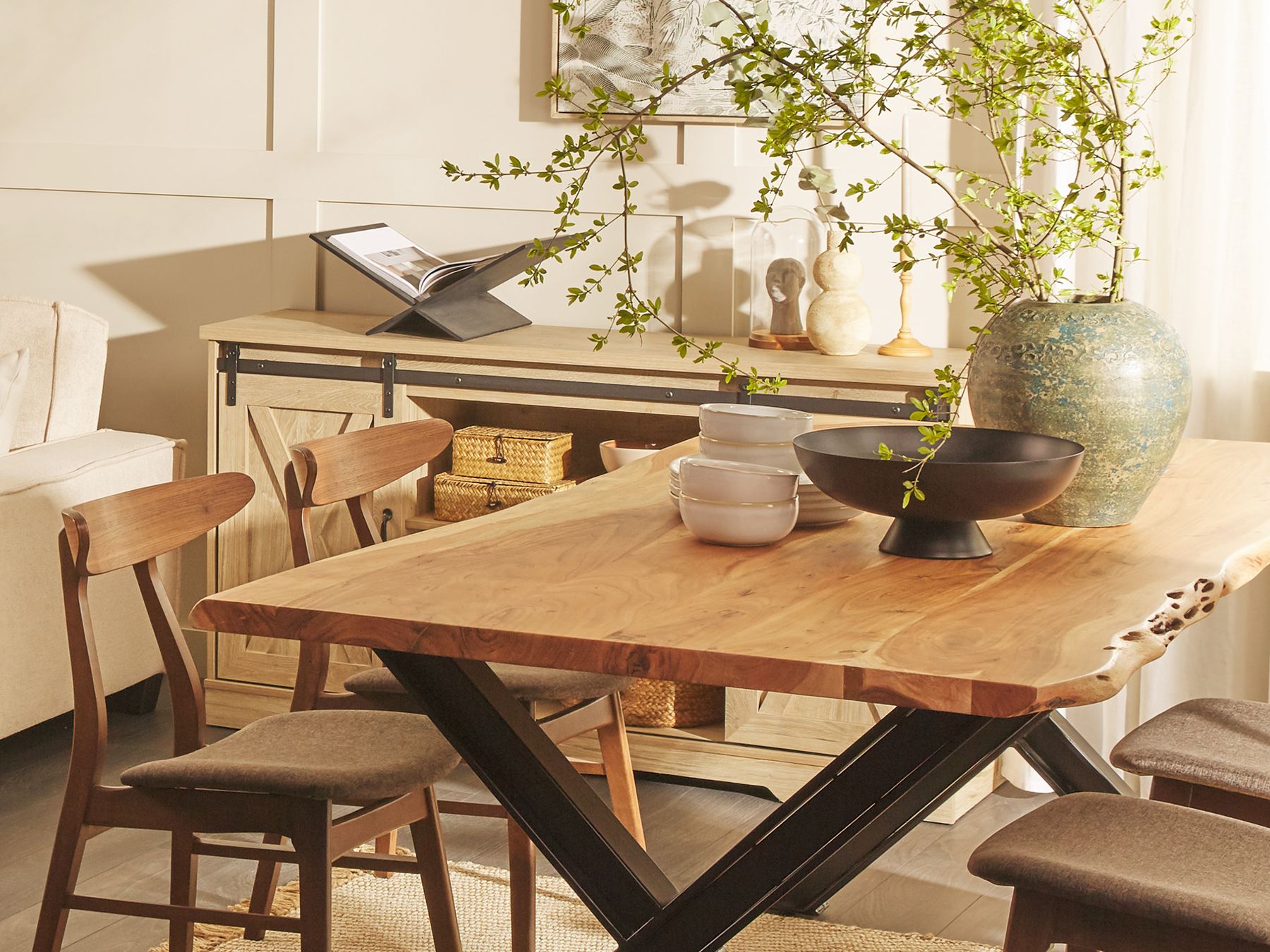 Extending Dining Table BRONSON Dark Brown 140/180 cm 90 cm