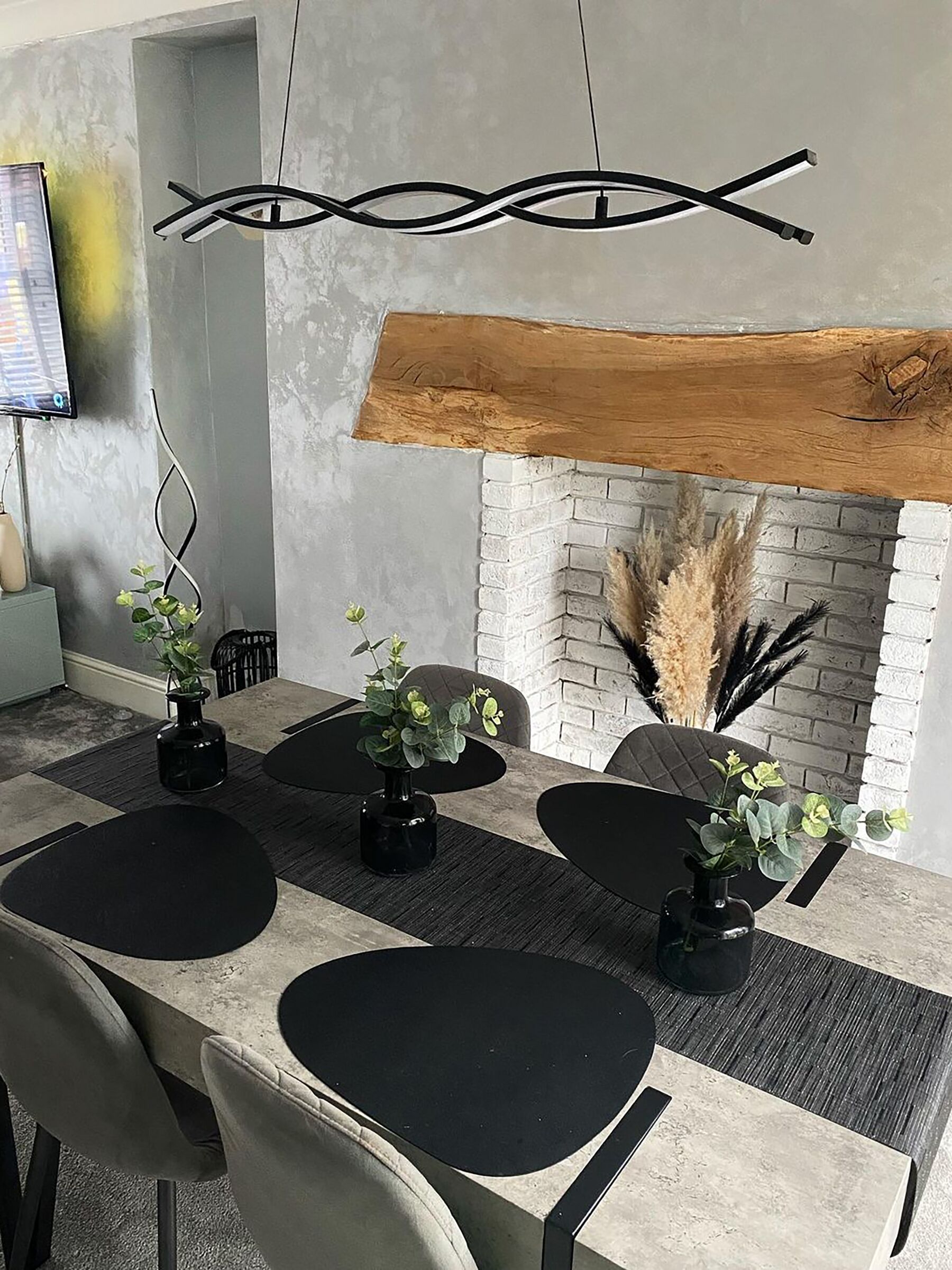 Dining Table ADENA Grey Concrete Effect 150 cm 90 cm