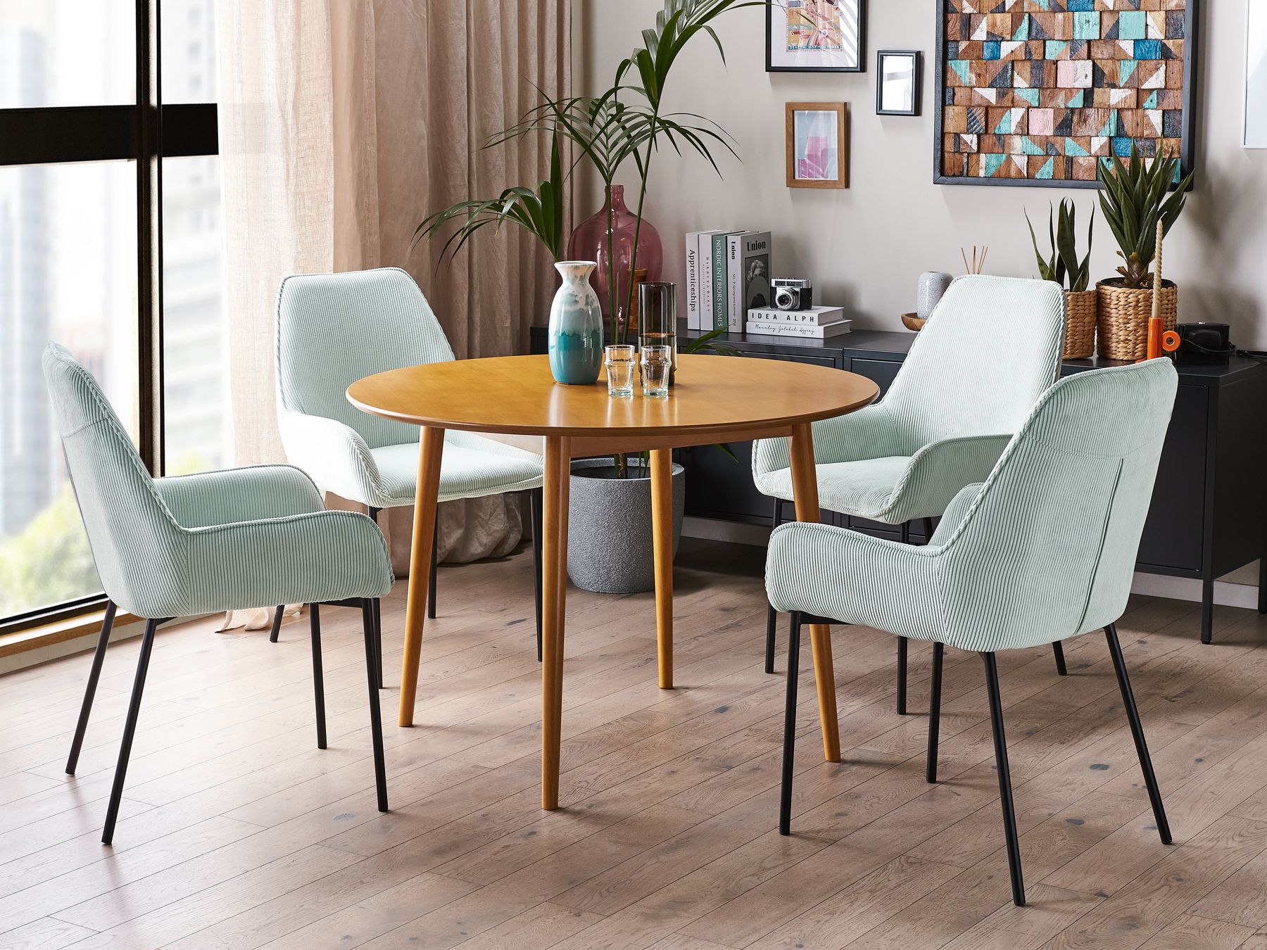 Dining Table RADAN Light Oak 110 cm 110 cm