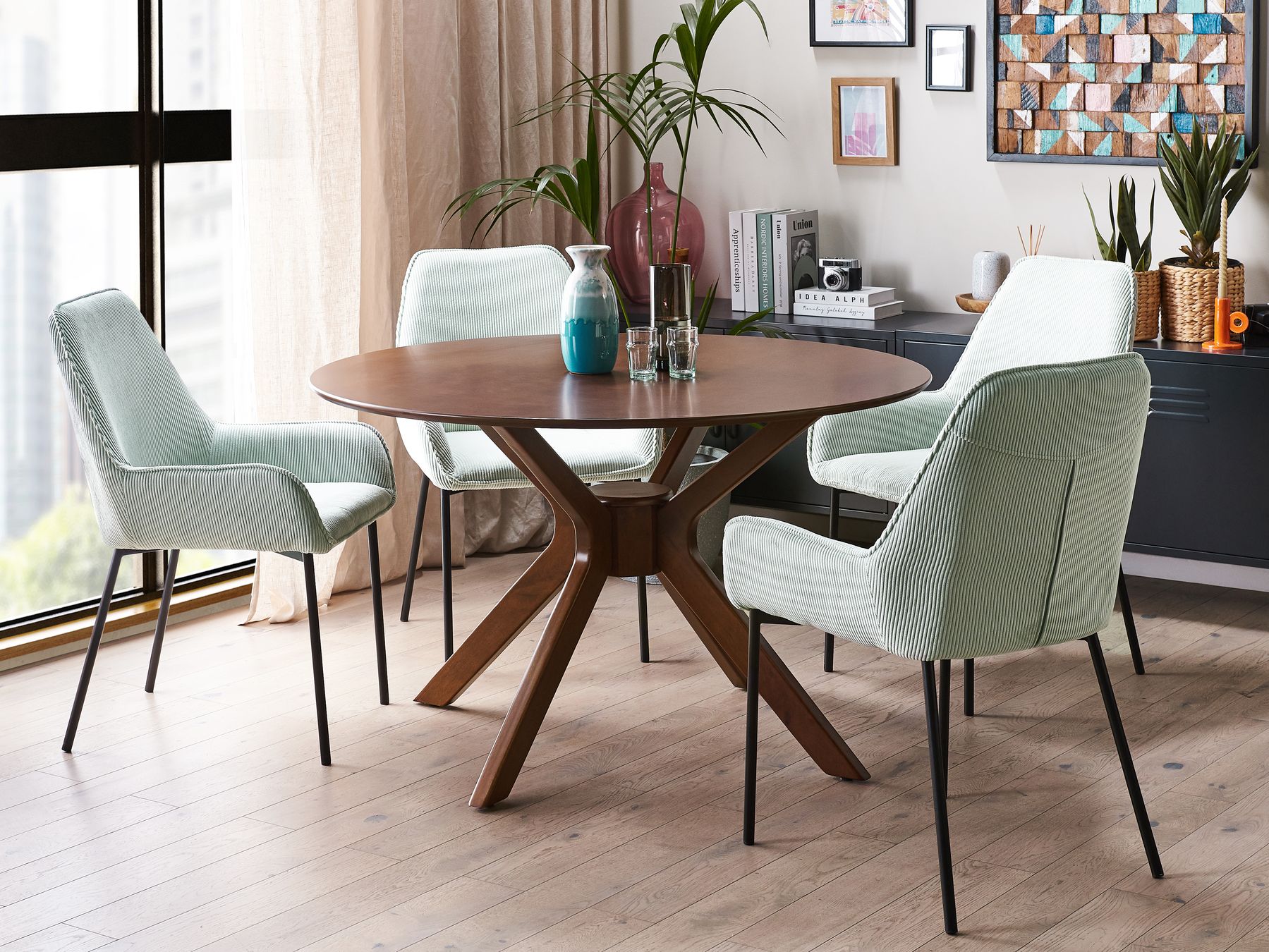 Dining Table TYMIS Dark Mahogany 120 cm 120 cm