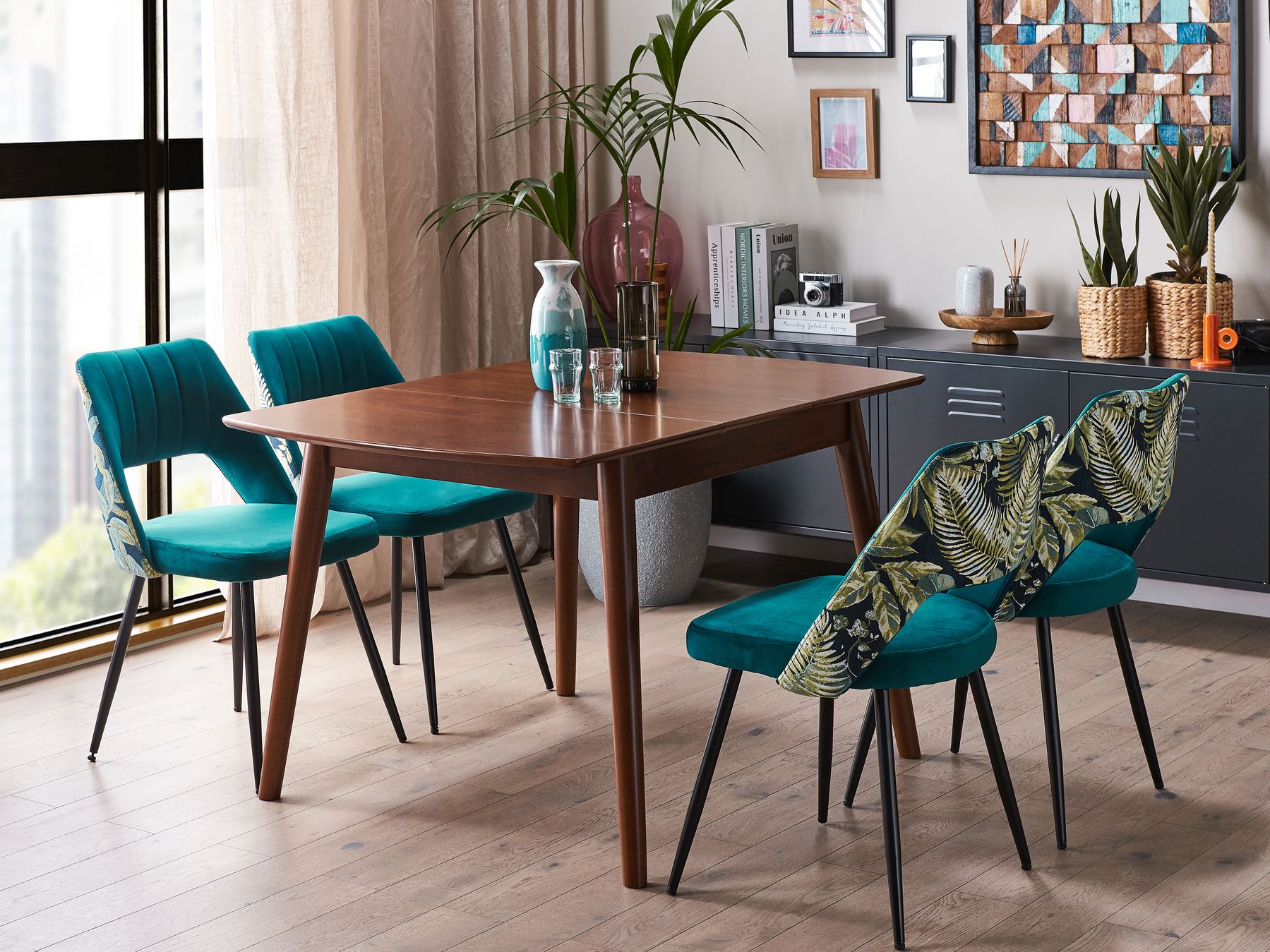 Extending Dining Table TOMS Dark Brown 100/130 cm 80 cm