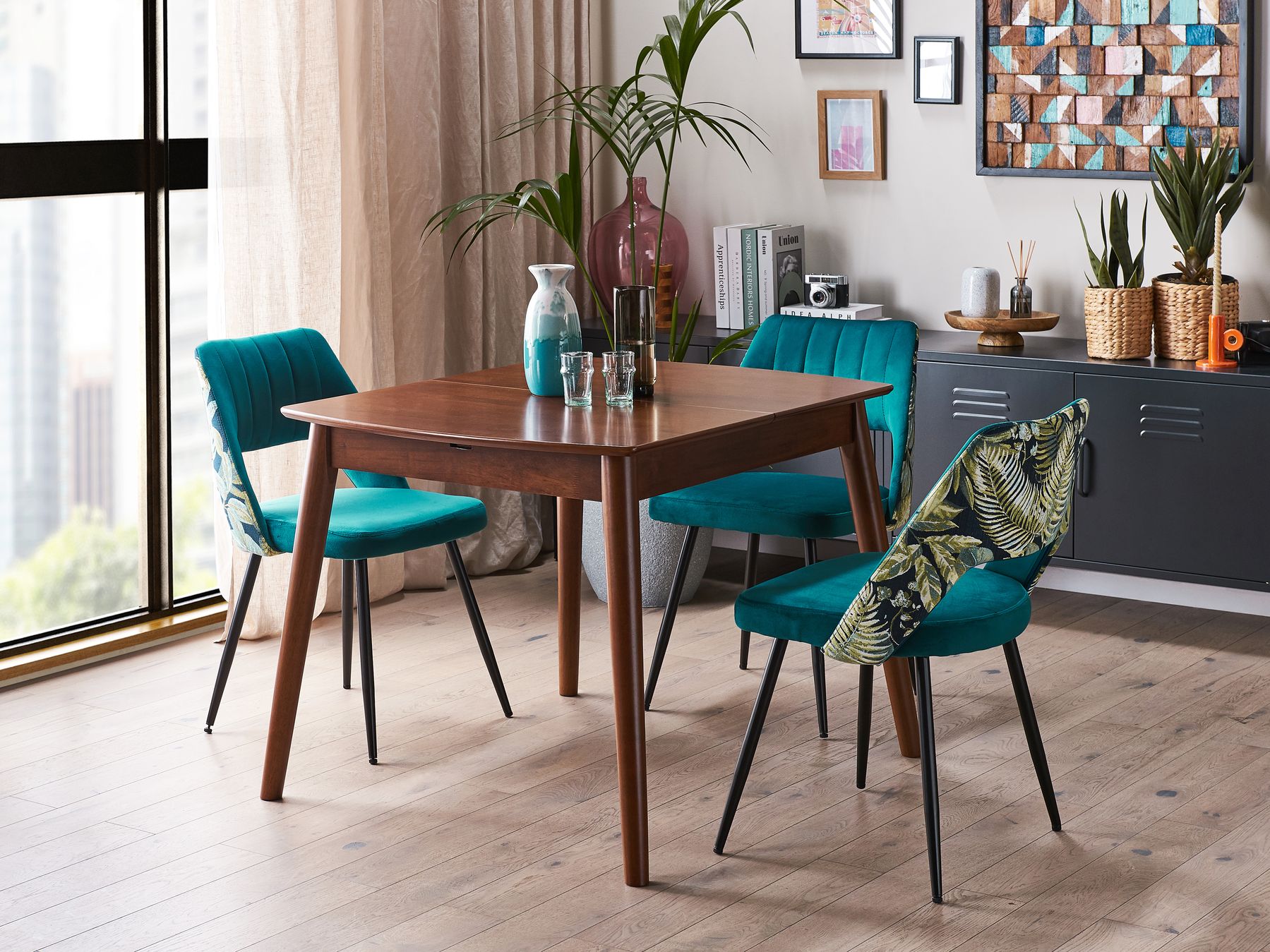 Extending Dining Table TOMS Dark Brown 100/130 cm 80 cm