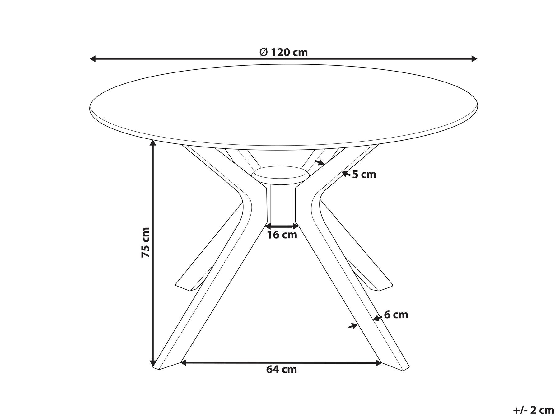 Dining Table TYMIS Dark Mahogany 120 cm 120 cm