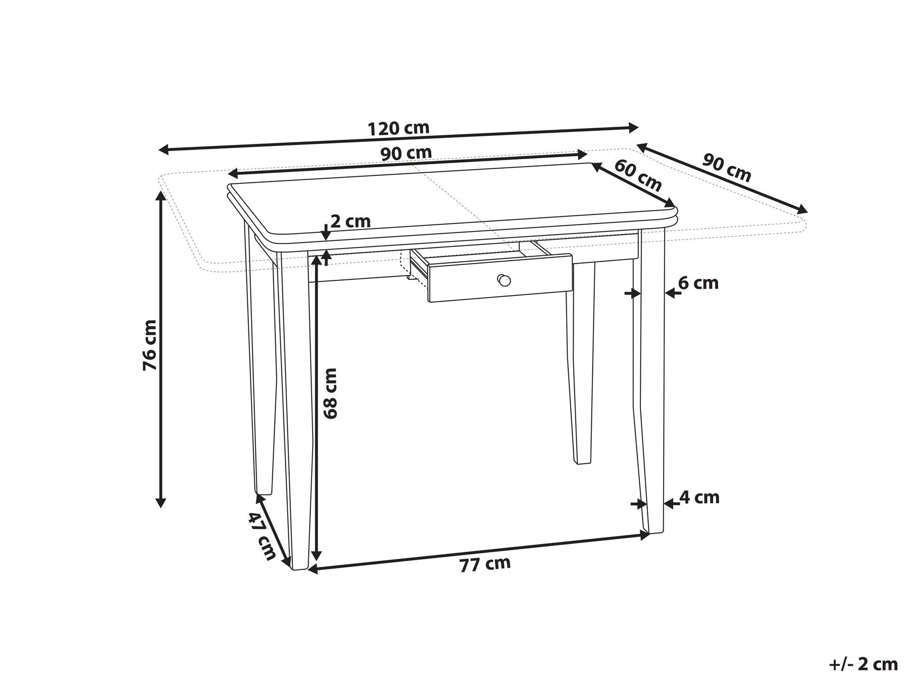 Extending Dining Table MASELA Dark Brown 90/120 cm 60 cm Wood