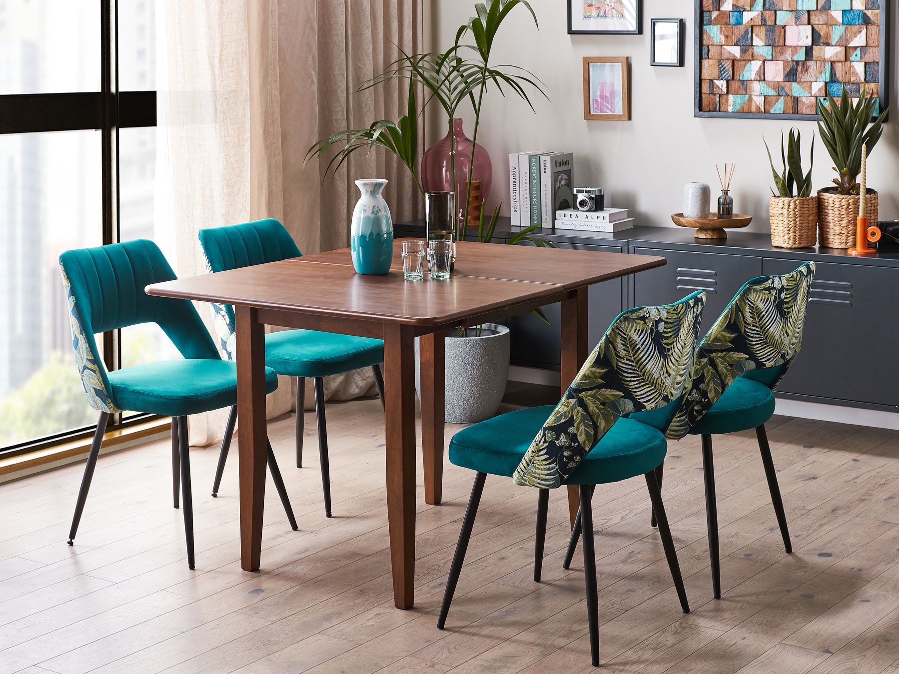 Extending Dining Table MASELA Dark Brown 90/120 cm 60 cm Wood