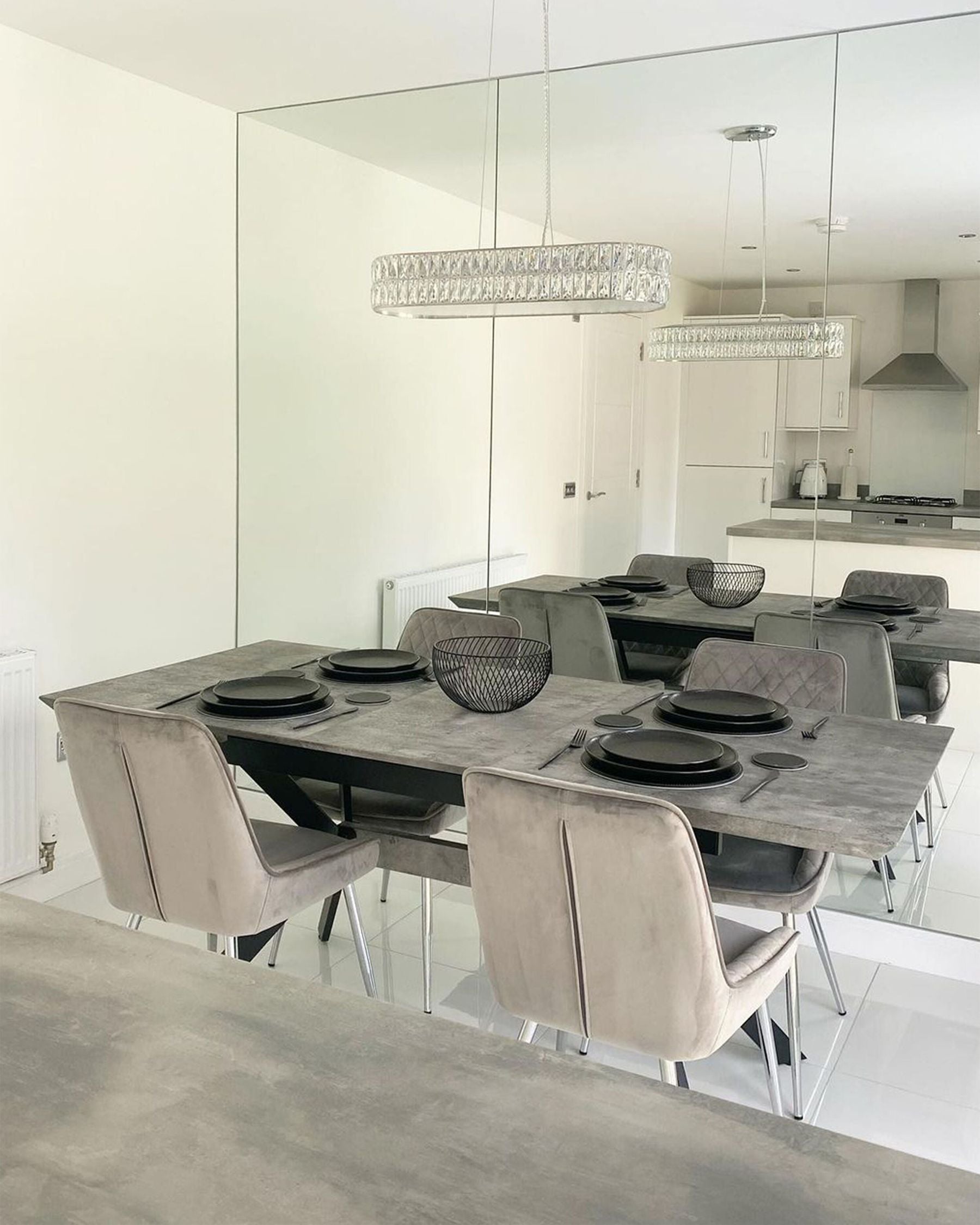 Extending Dining Table BENSON Light Grey 140/180 cm 80 cm
