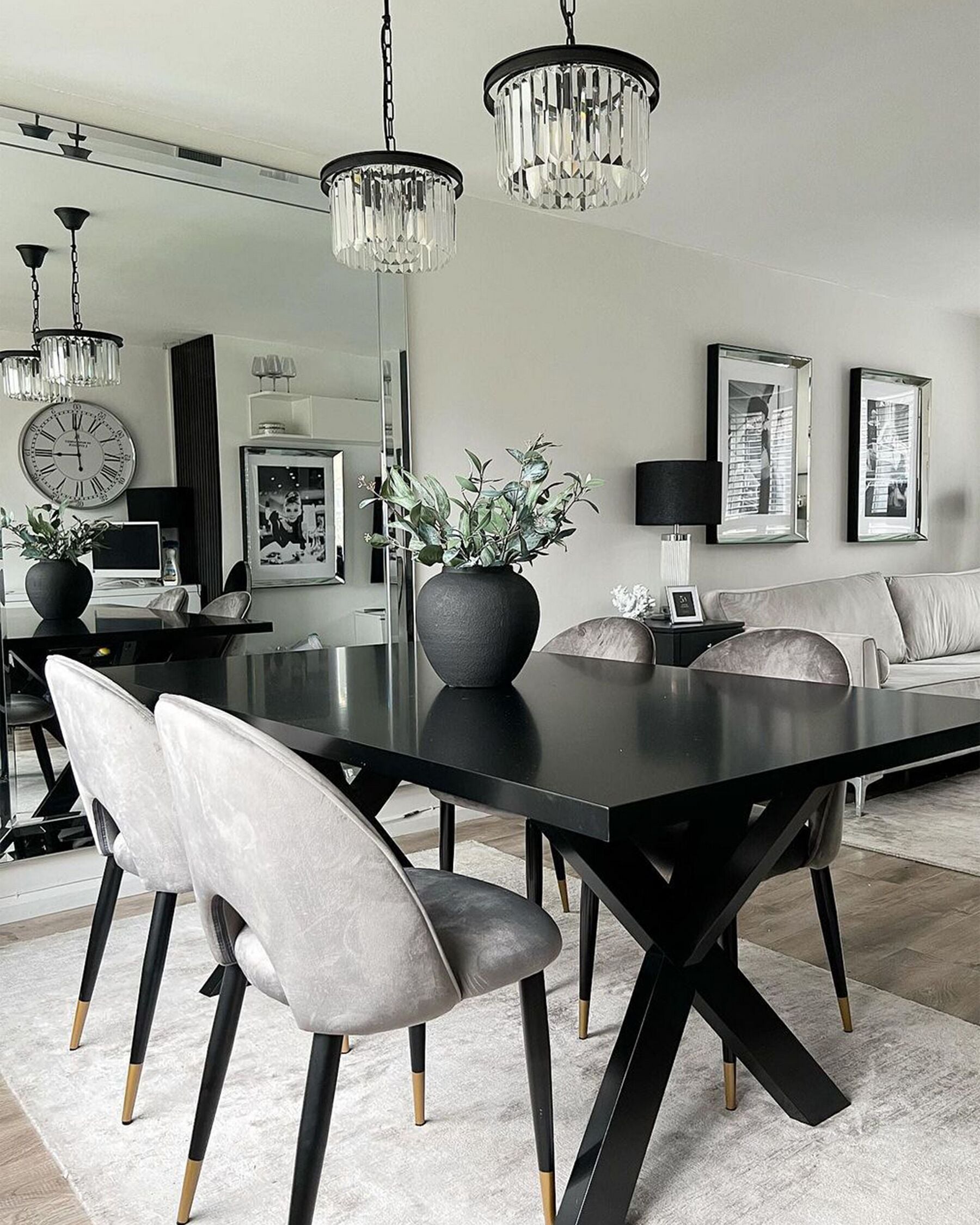 Dining Table LISALA Black 180 cm 100 cm
