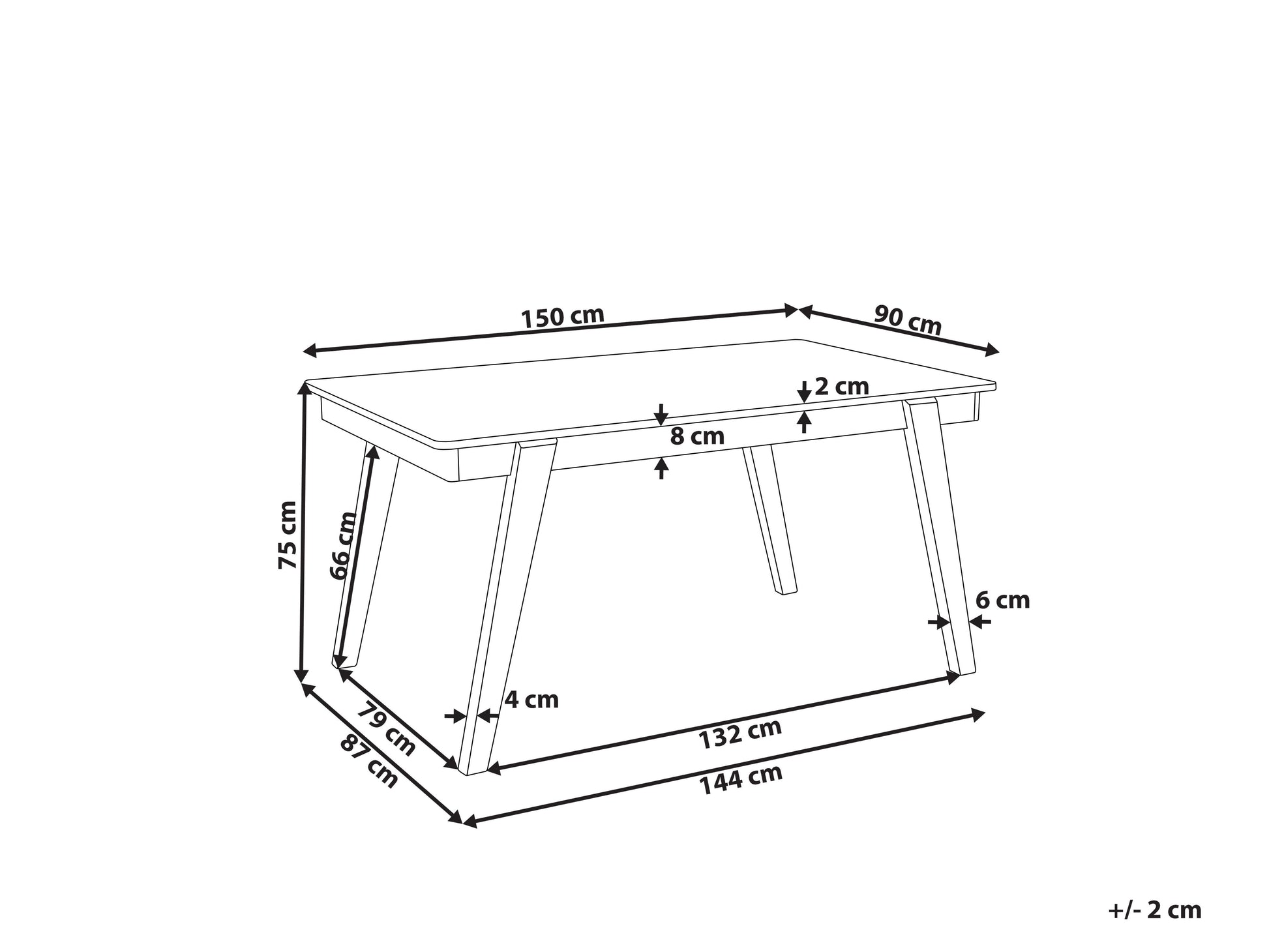 Dining Table PHOLA Light Oak 150 cm 90 cm
