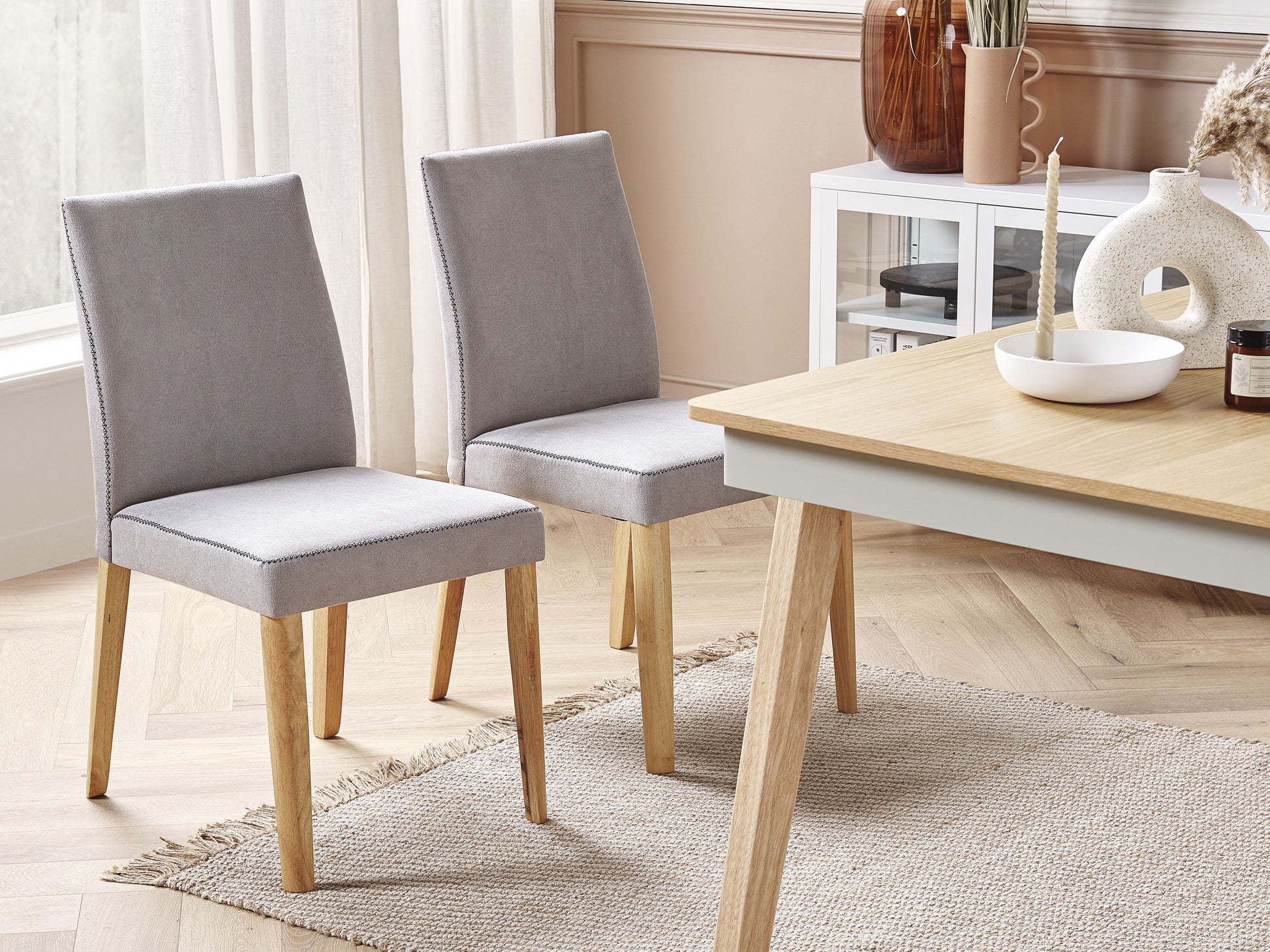 Dining Table PHOLA Light Oak 150 cm 90 cm