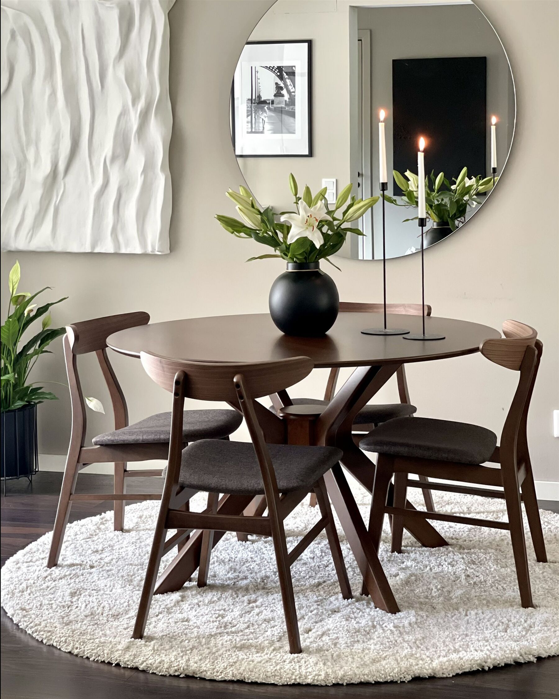 Dining Table TYMIS Dark Mahogany 120 cm 120 cm