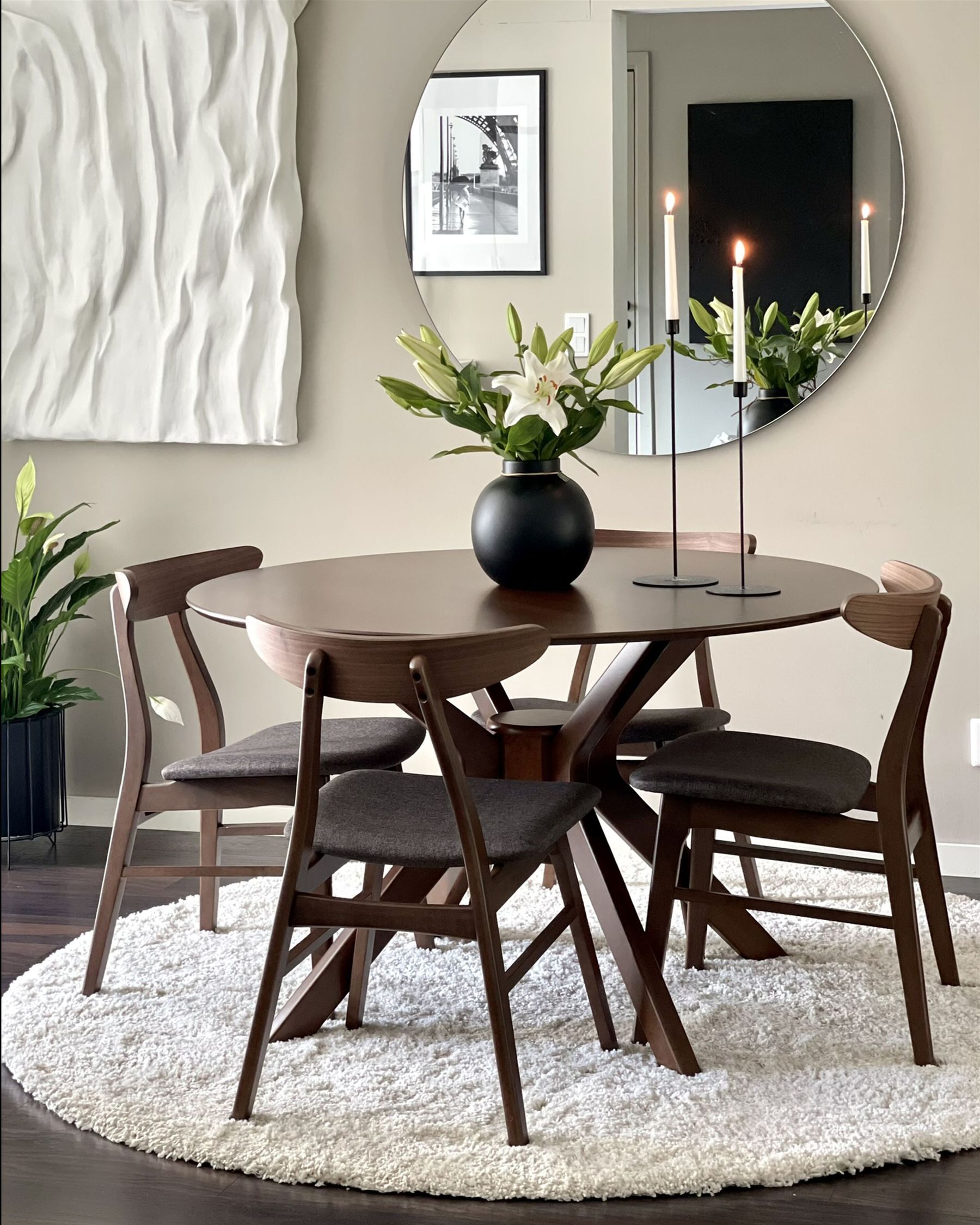 Dining Table TYMIS Dark Mahogany 120 cm 120 cm