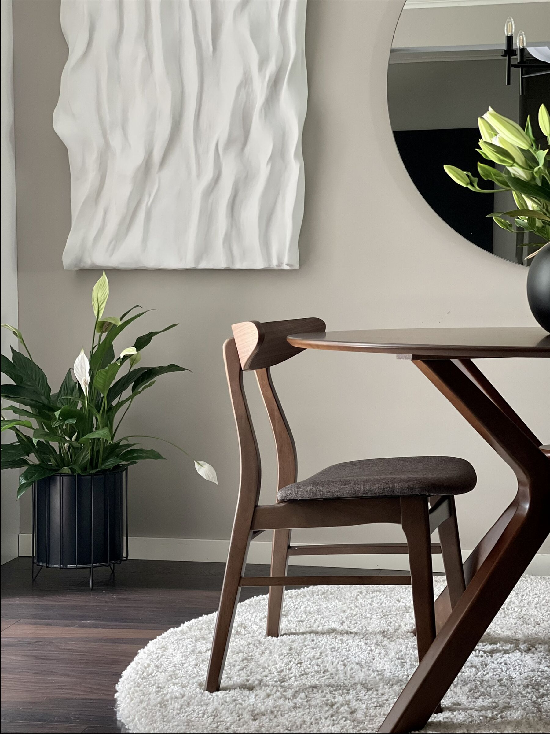 Dining Table TYMIS Dark Mahogany 120 cm 120 cm