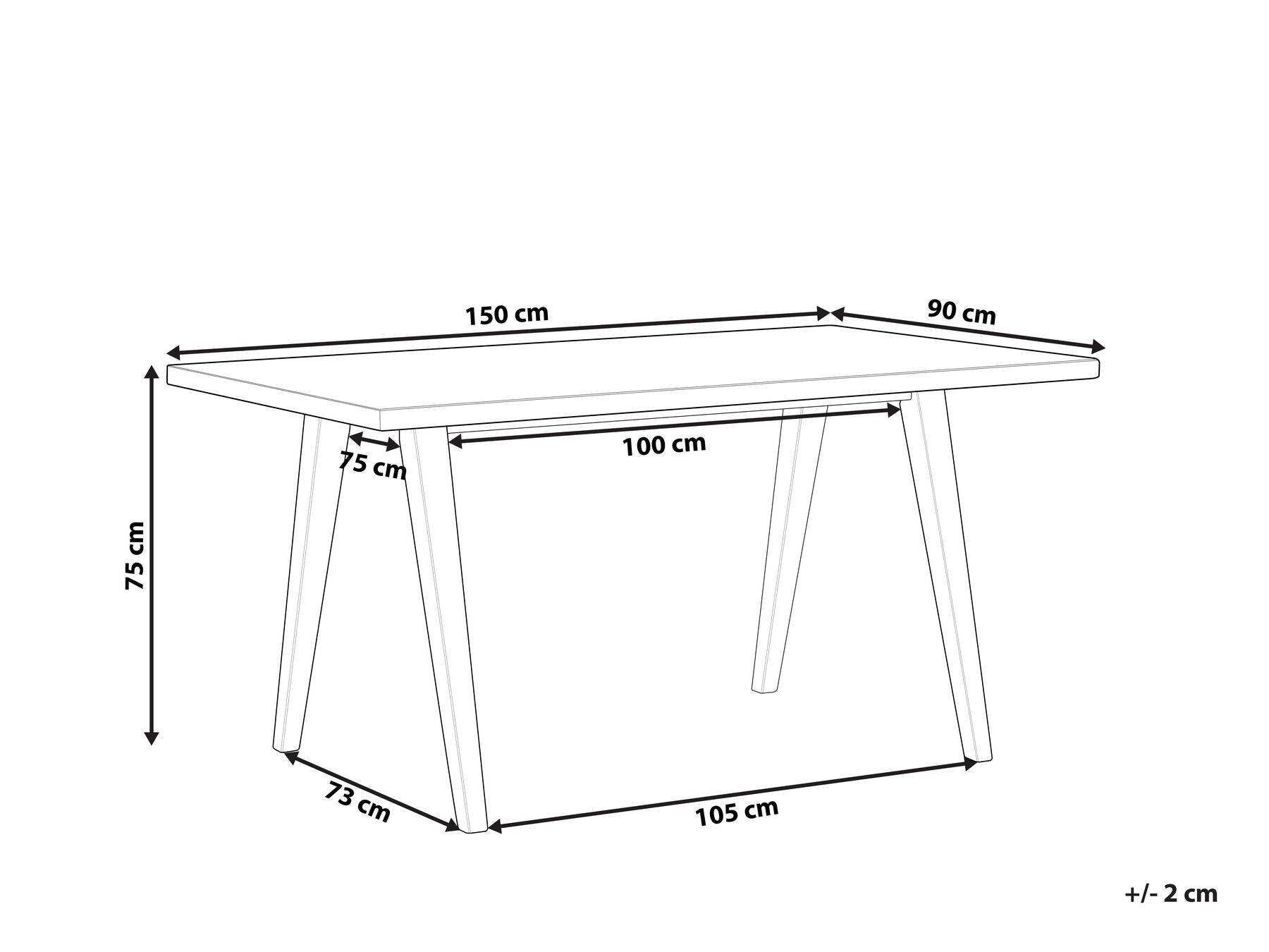 Dining Table LENISTER Brown/ White 150 cm 90 cm