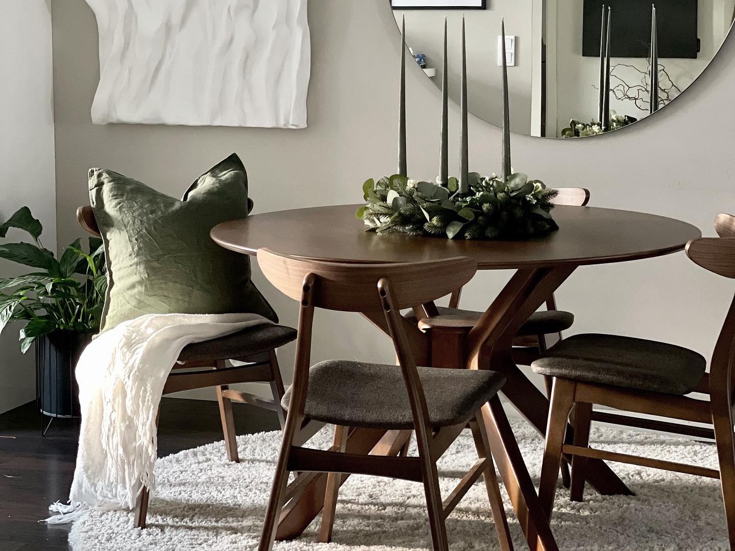 Dining Table TYMIS Dark Mahogany 120 cm 120 cm