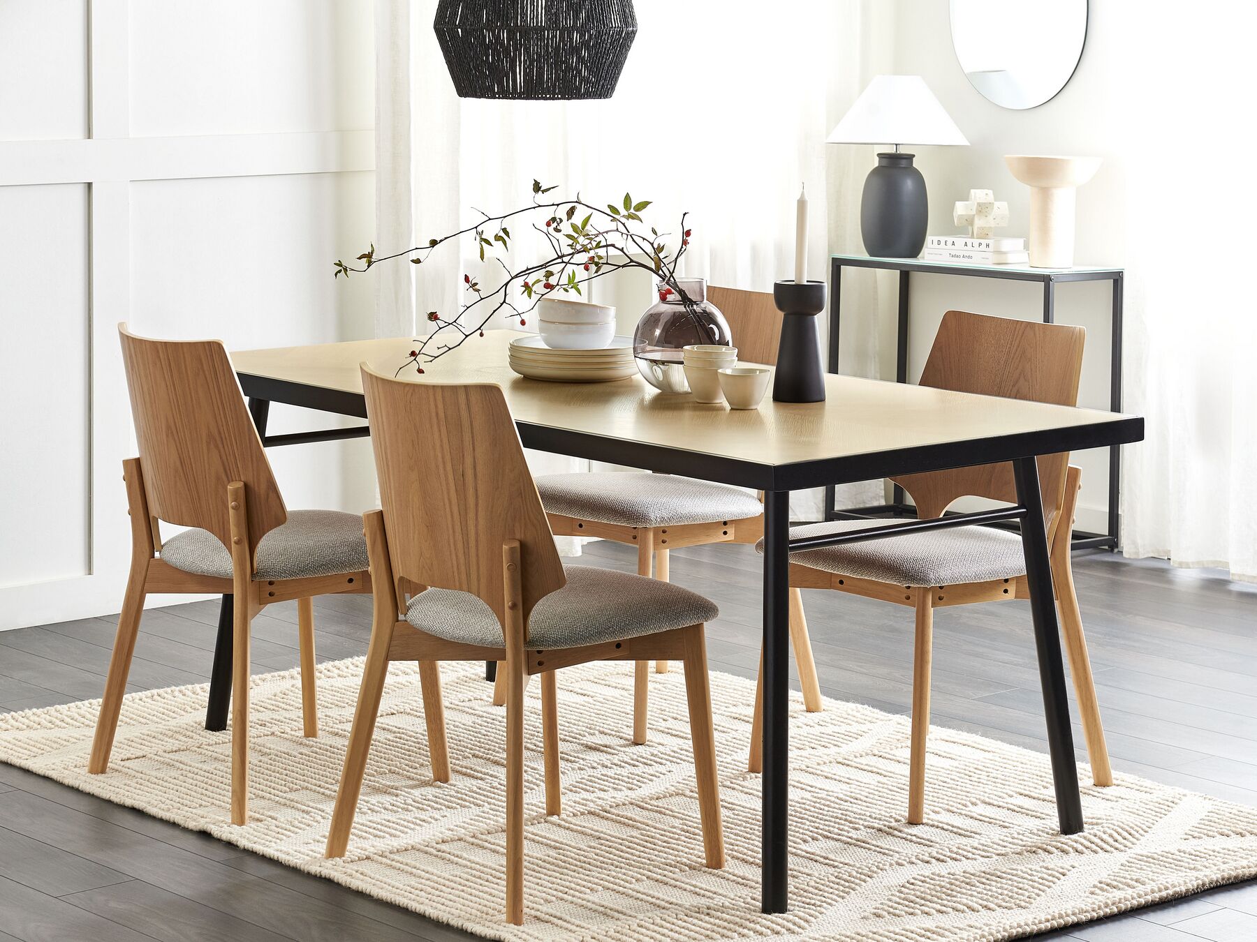 Dining Table IVORIE Light Ash Wood 180 cm 90 cm