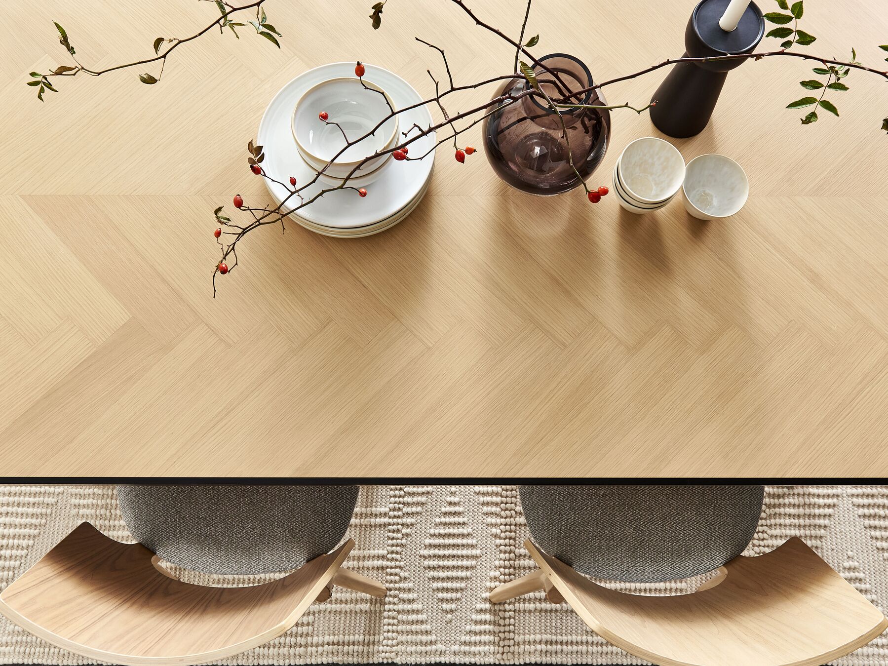 Dining Table IVORIE Light Ash Wood 180 cm 90 cm