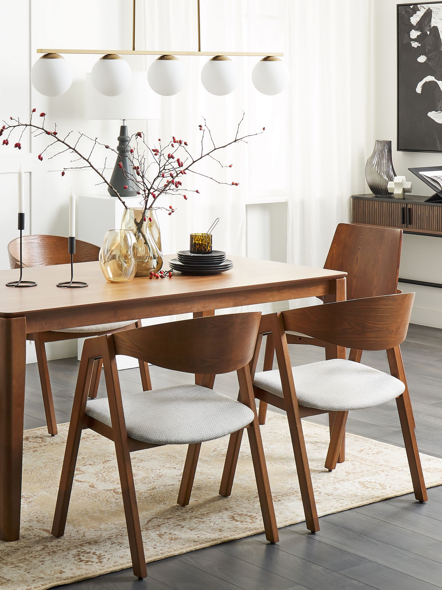 Dining Table LOTTIE Dark Walnut 160 cm 90 cm