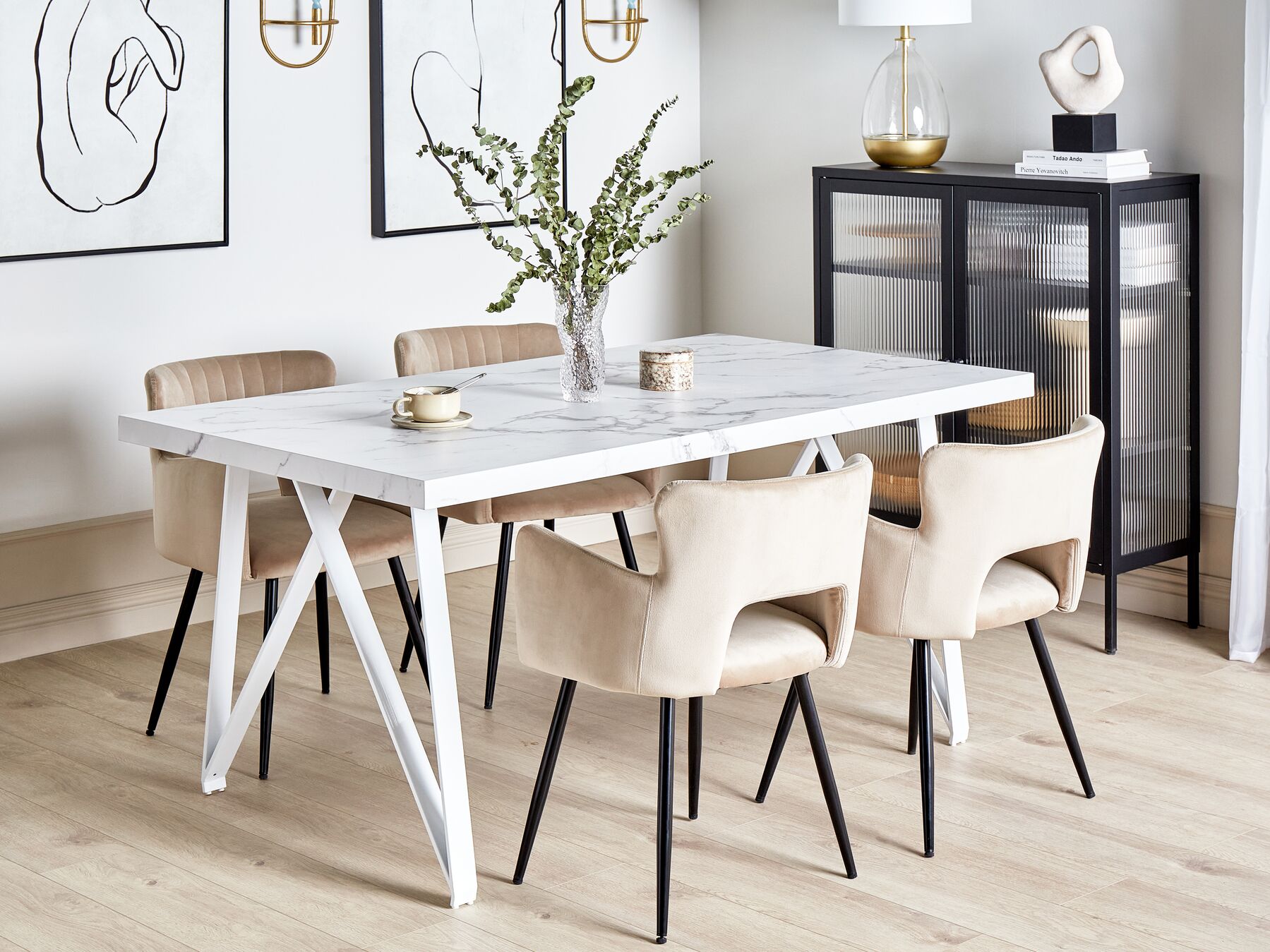 Dining Table GRIEGER White 160 cm 90 cm