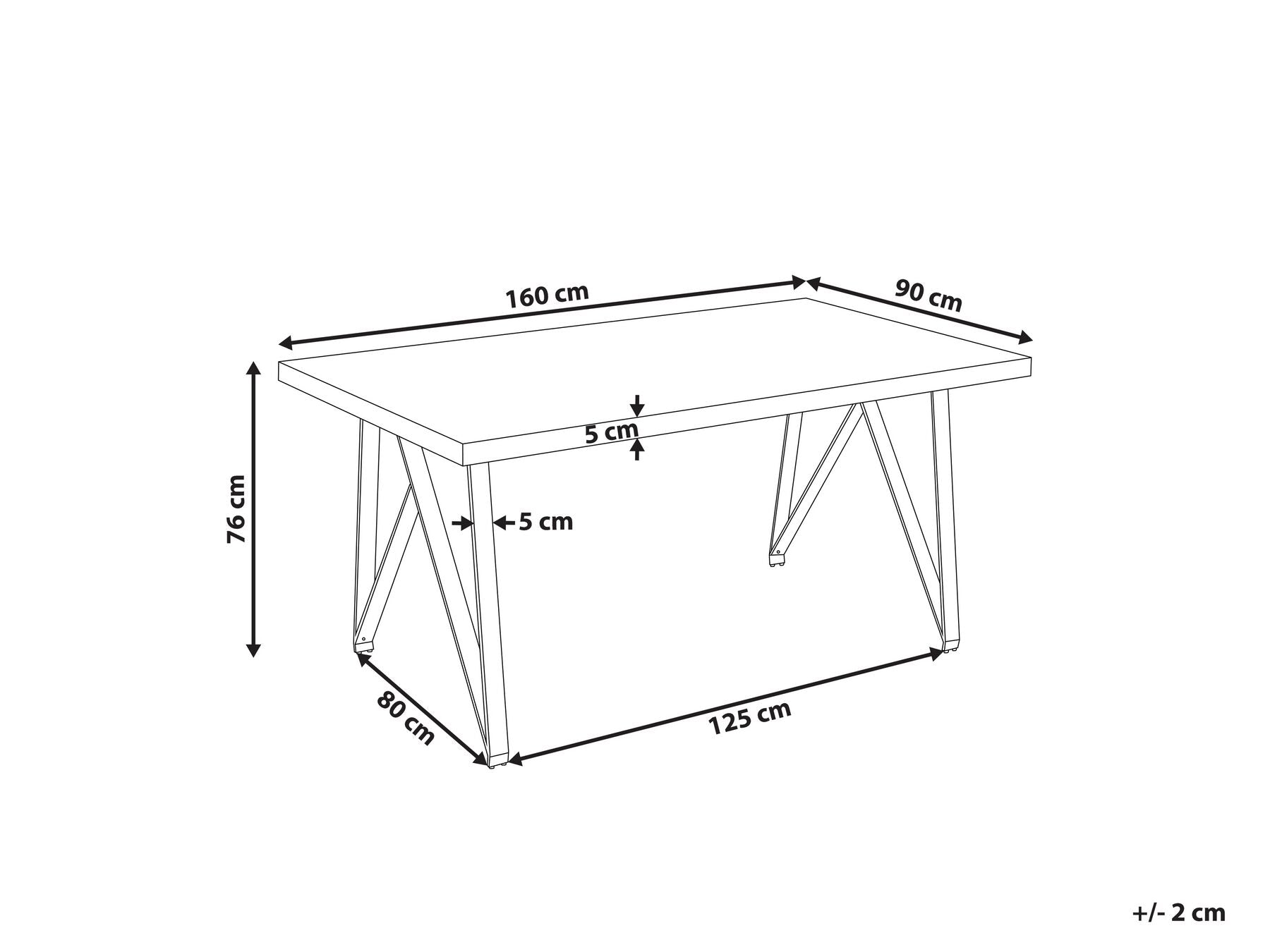 Dining Table GRIEGER White 160 cm 90 cm