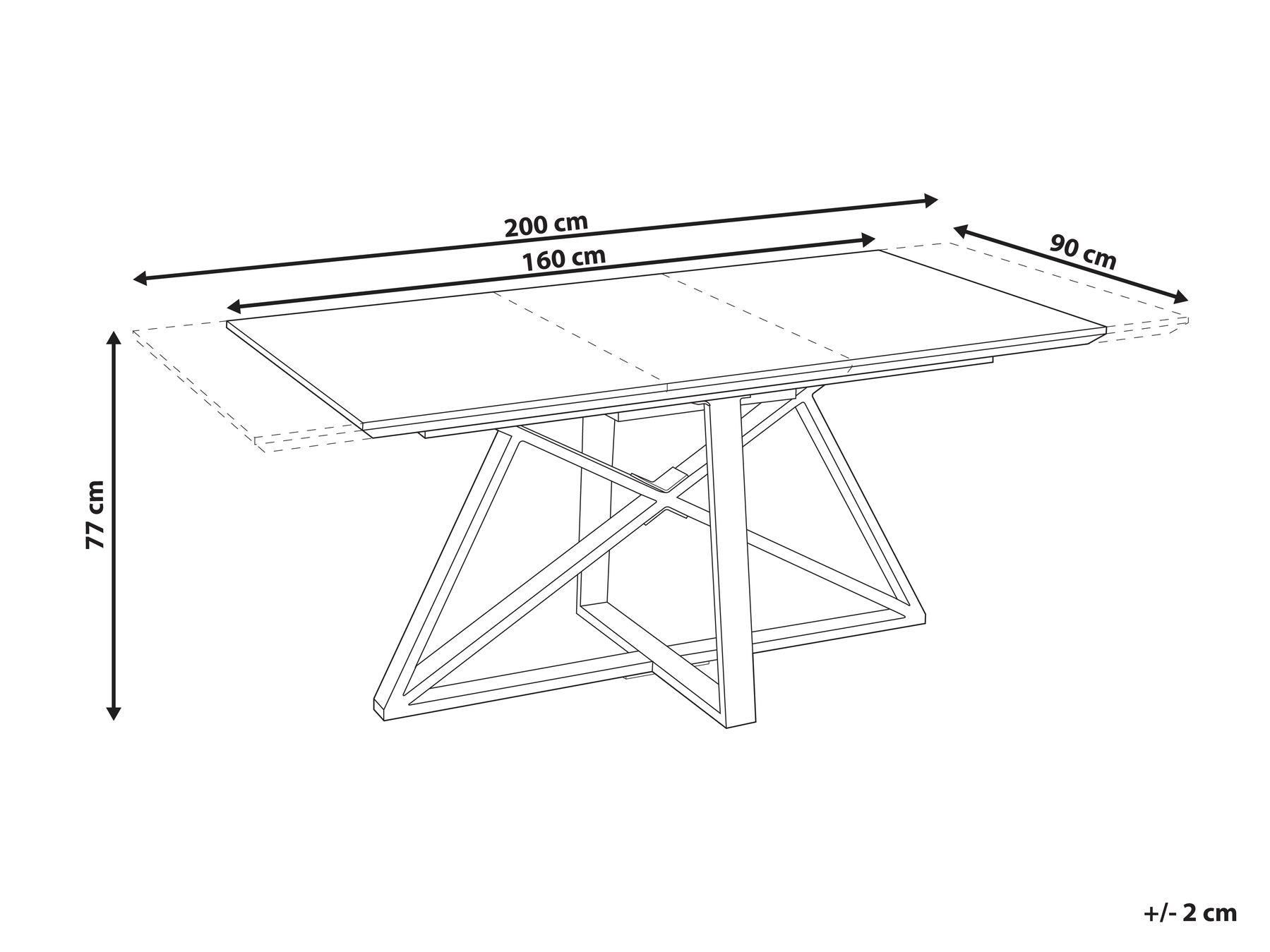 Extending Dining Table MAXIMUS White Marble 160/200 cm 90 cm
