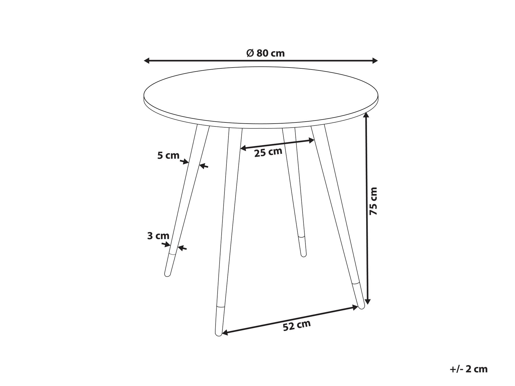 Dining Table GUTIERE White Marble 80 cm 80 cm