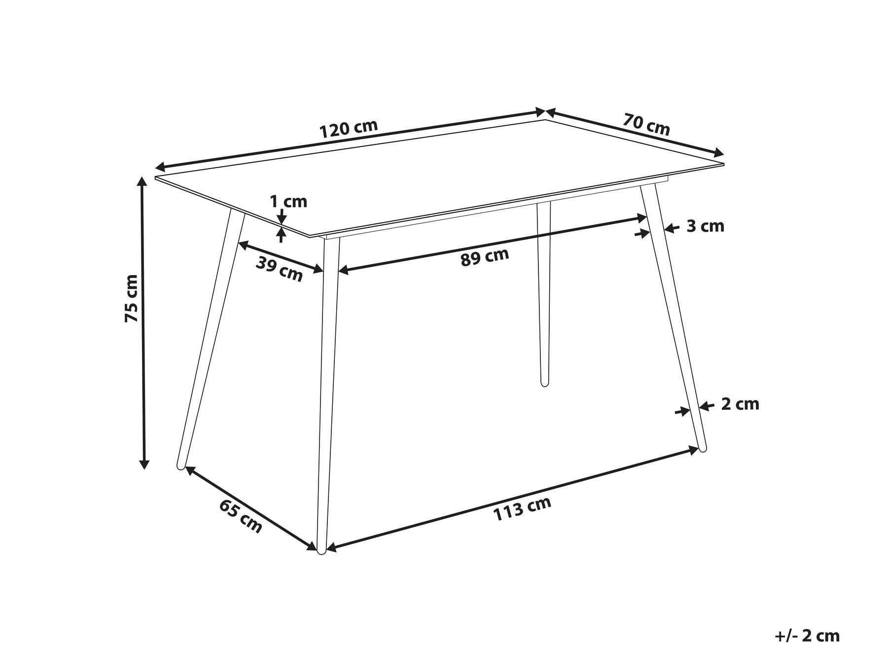 Dining Table MULGA White Marble 120 cm 70 cm Tempered Glass