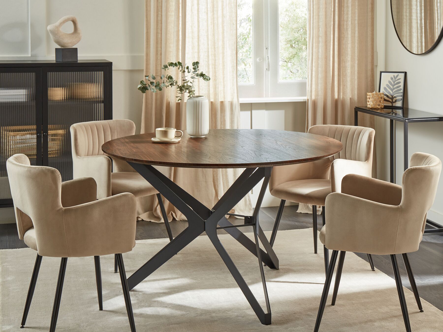 Dining Table ALURE Dark Brown 120 cm 120 cm
