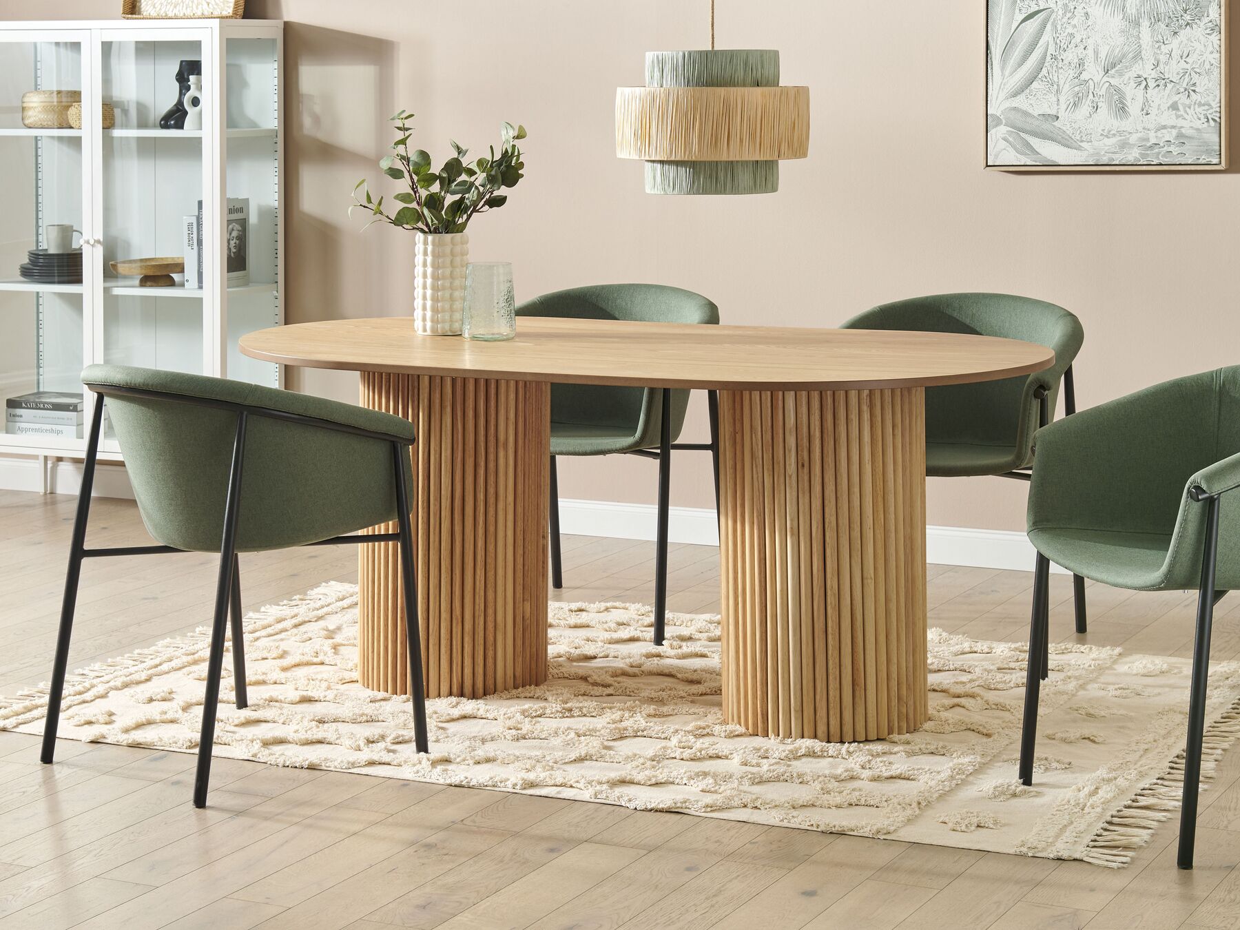 Dining Table SHERIDAN Natural Ash Wood 180 cm 100 cm