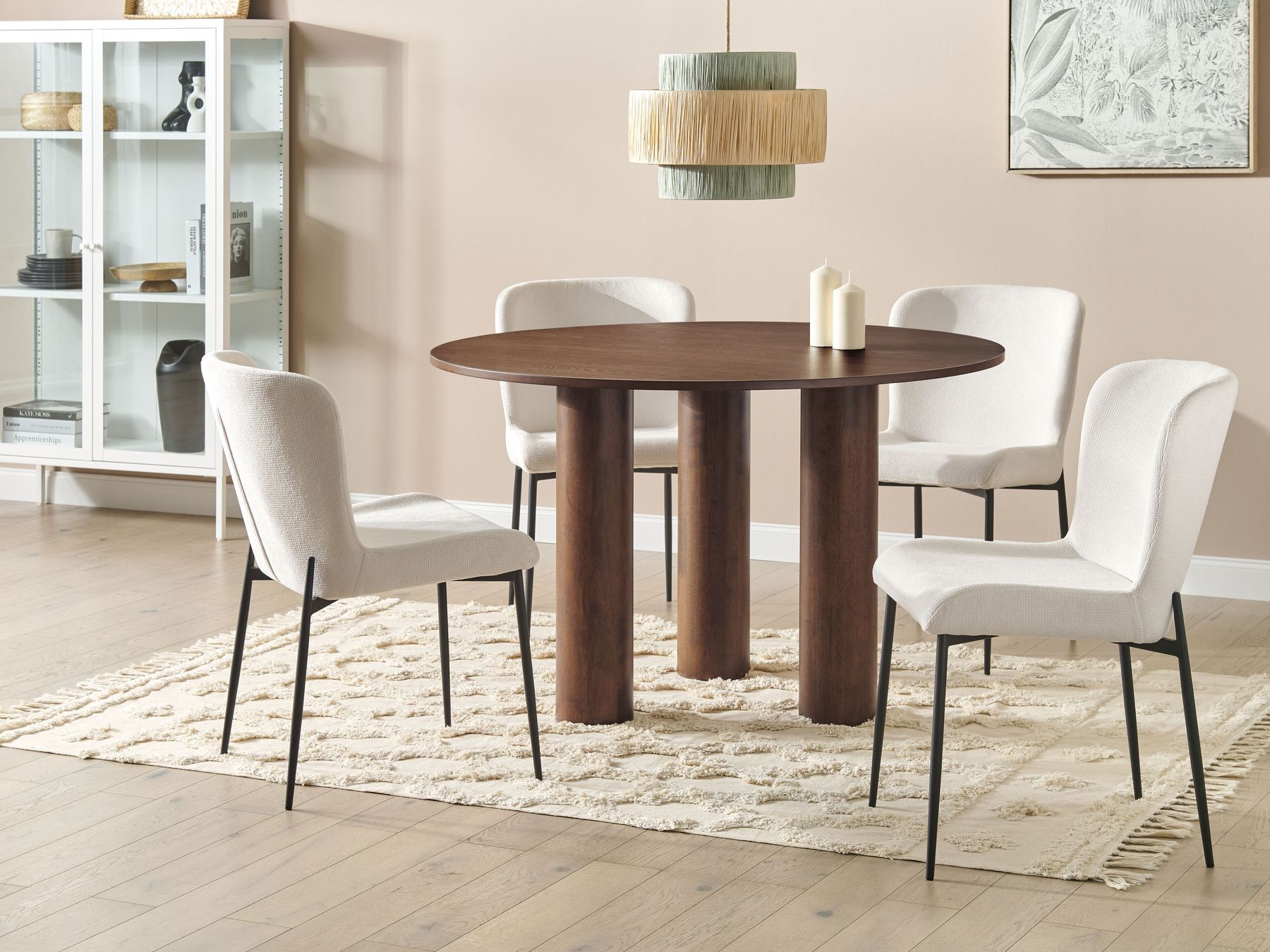 Dining Table ORIN Dark Ash Wood 120 cm 120 cm