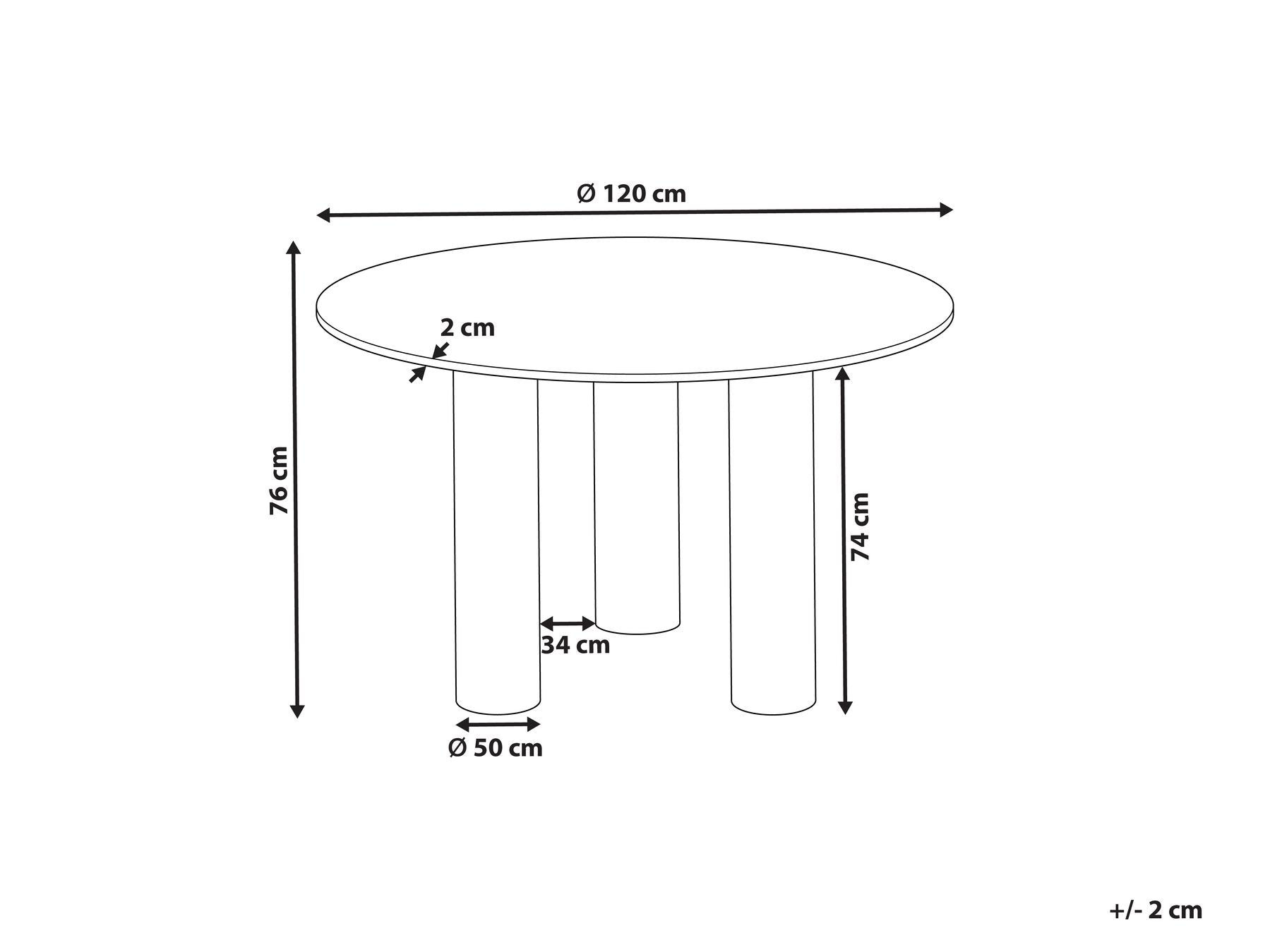 Dining Table ORIN Dark Ash Wood 120 cm 120 cm