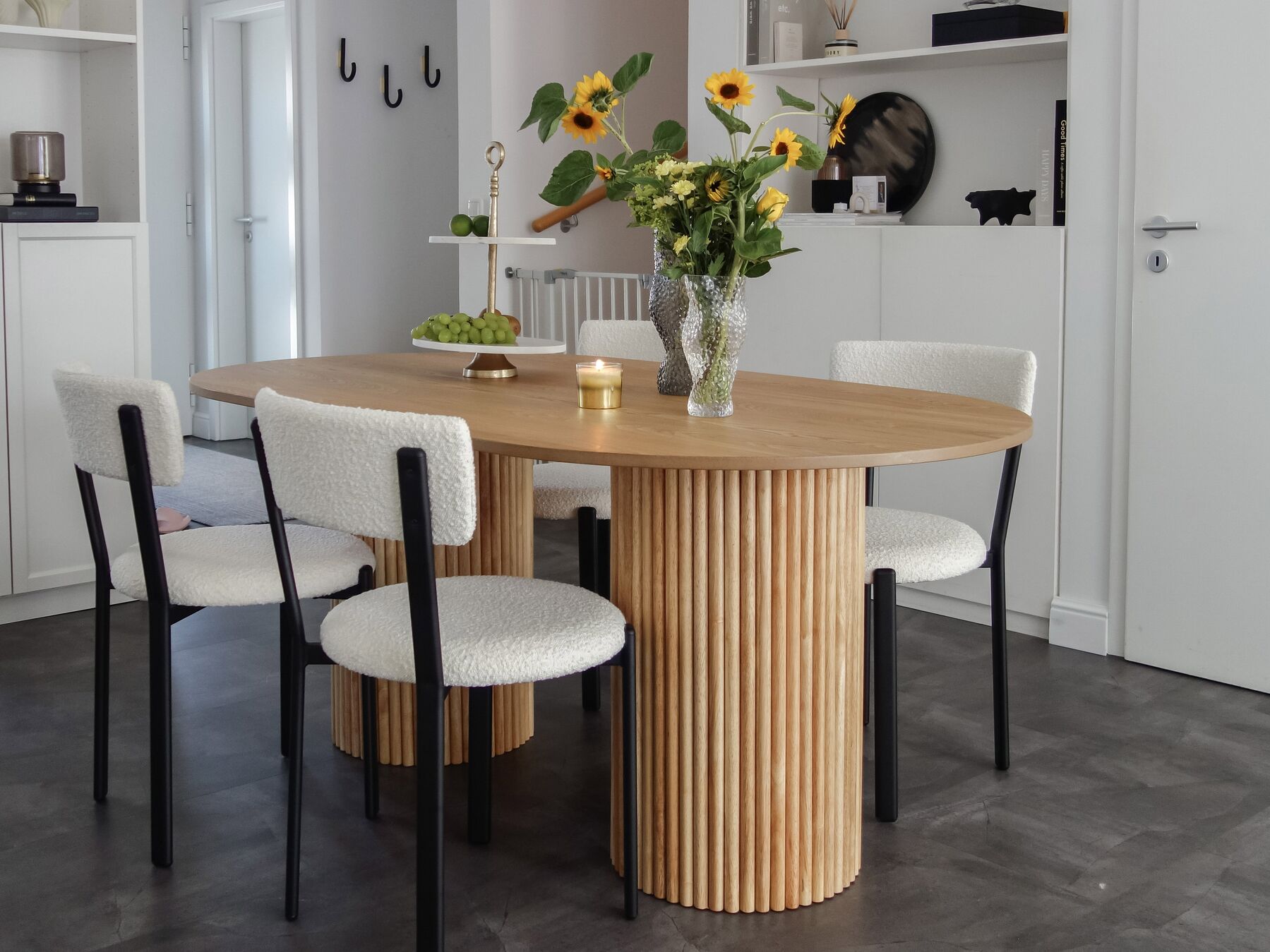 Dining Table SHERIDAN Natural Ash Wood 180 cm 100 cm