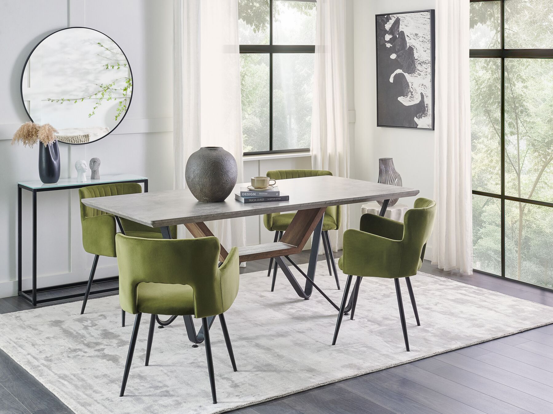 Dining Table BANDURA Grey 180 cm 90 cm