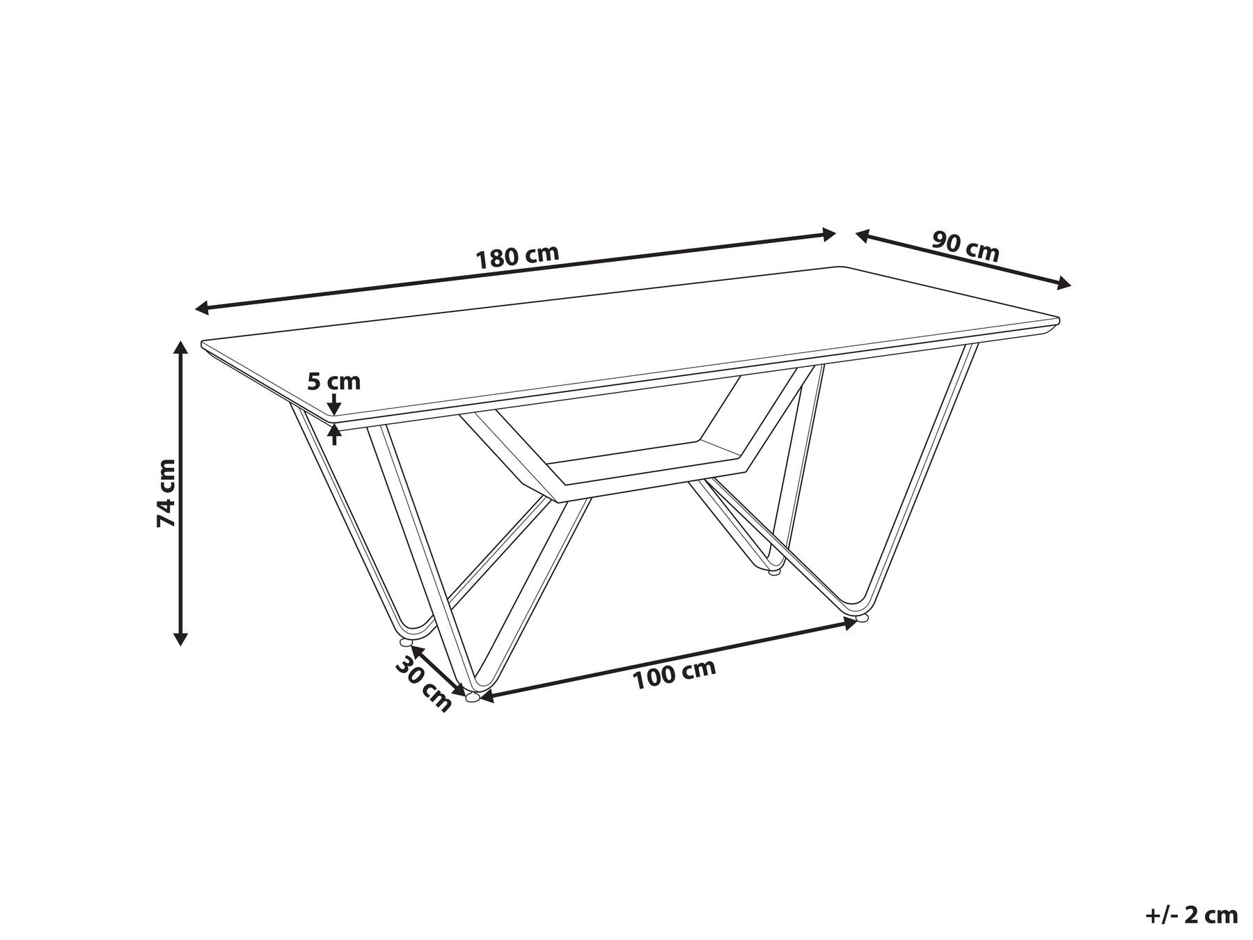 Dining Table BANDURA Grey 180 cm 90 cm