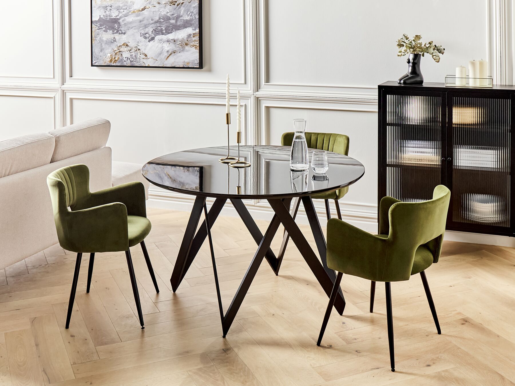 Dining Table OXHILL Black 120 cm 120 cm