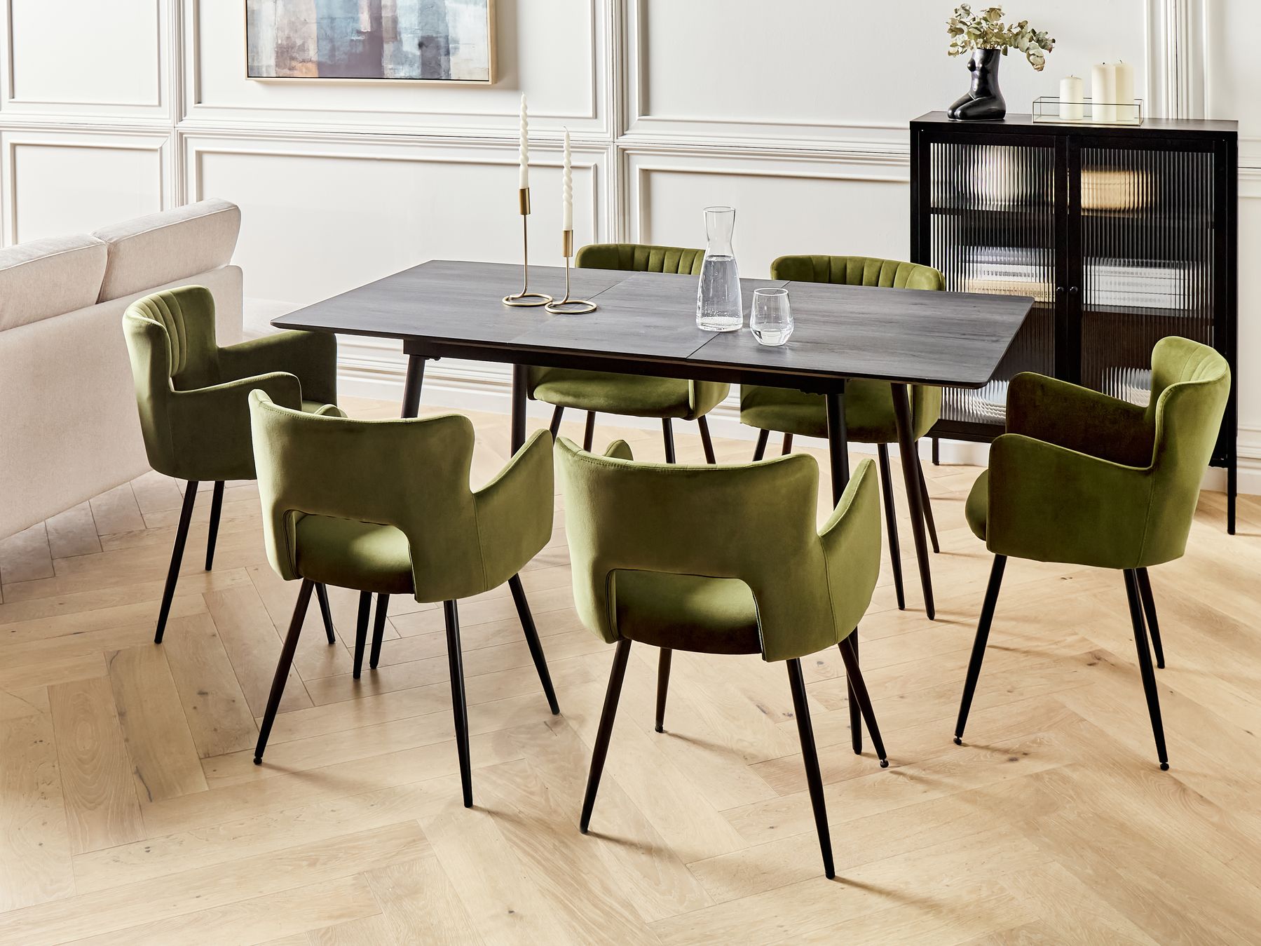 Extending Dining Table GELANDA Grey 120/160 cm 80 cm