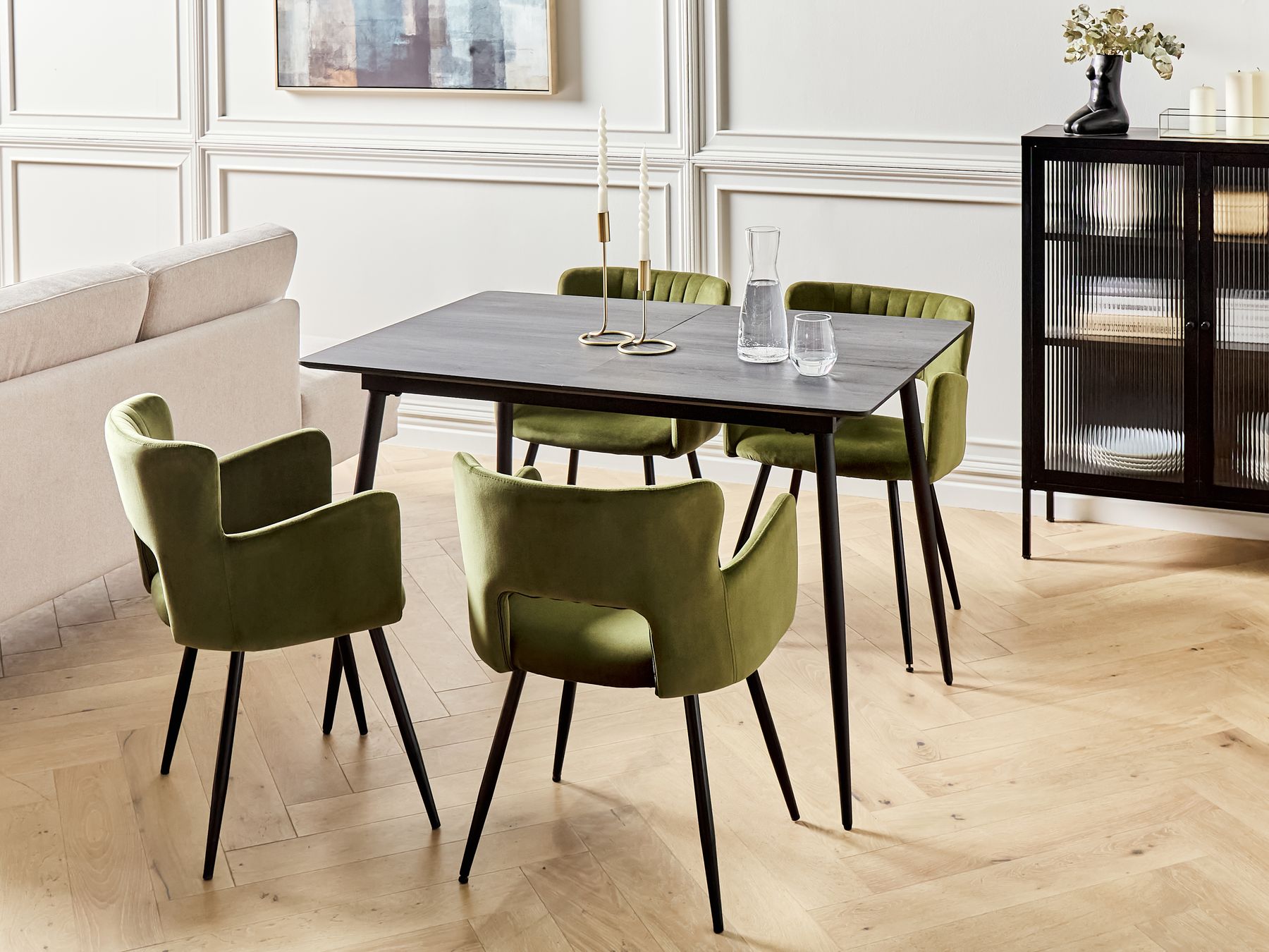 Extending Dining Table GELANDA Grey 120/160 cm 80 cm