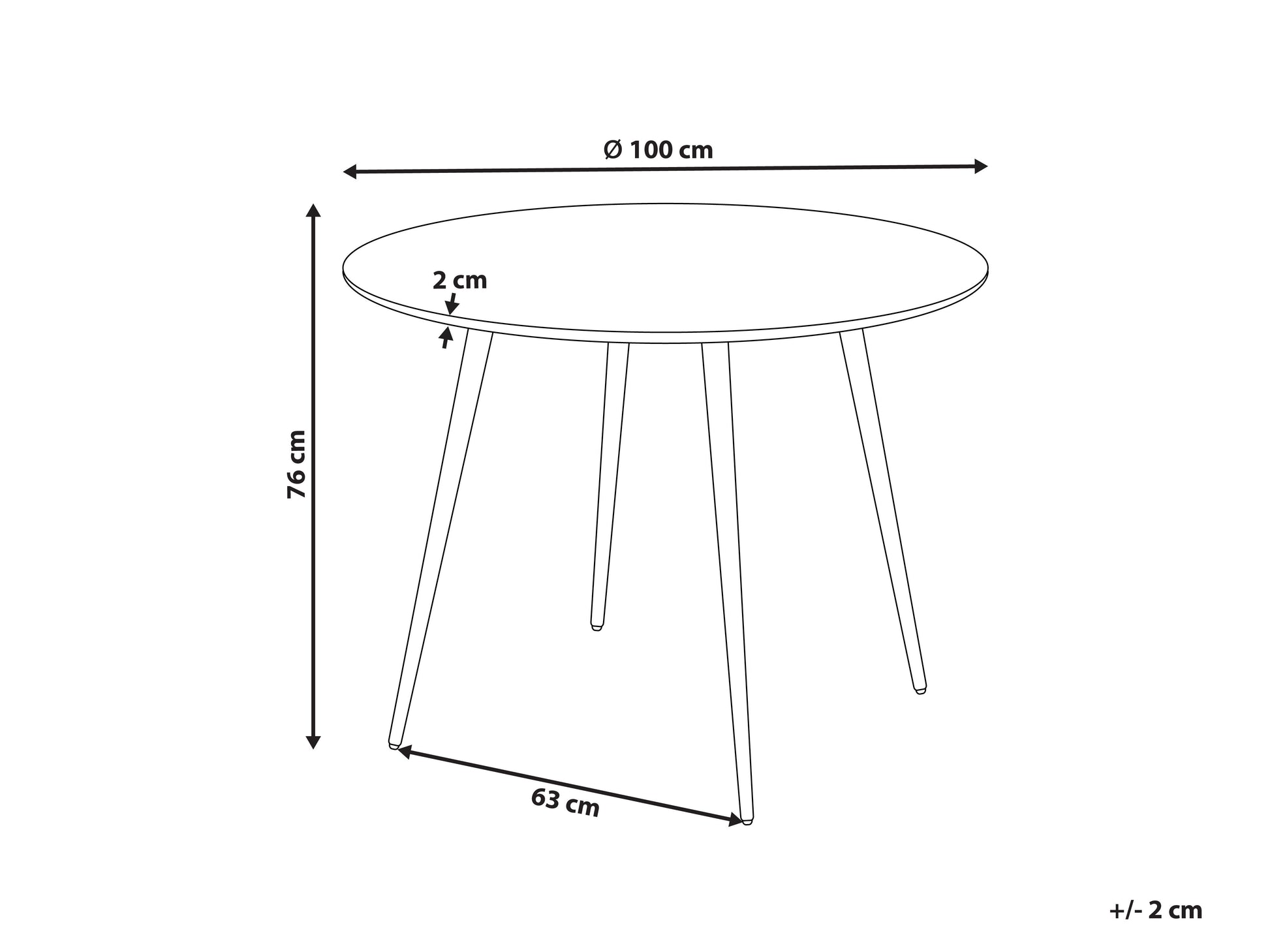 Dining Table BJORKA Light Brown 100 cm 100 cm
