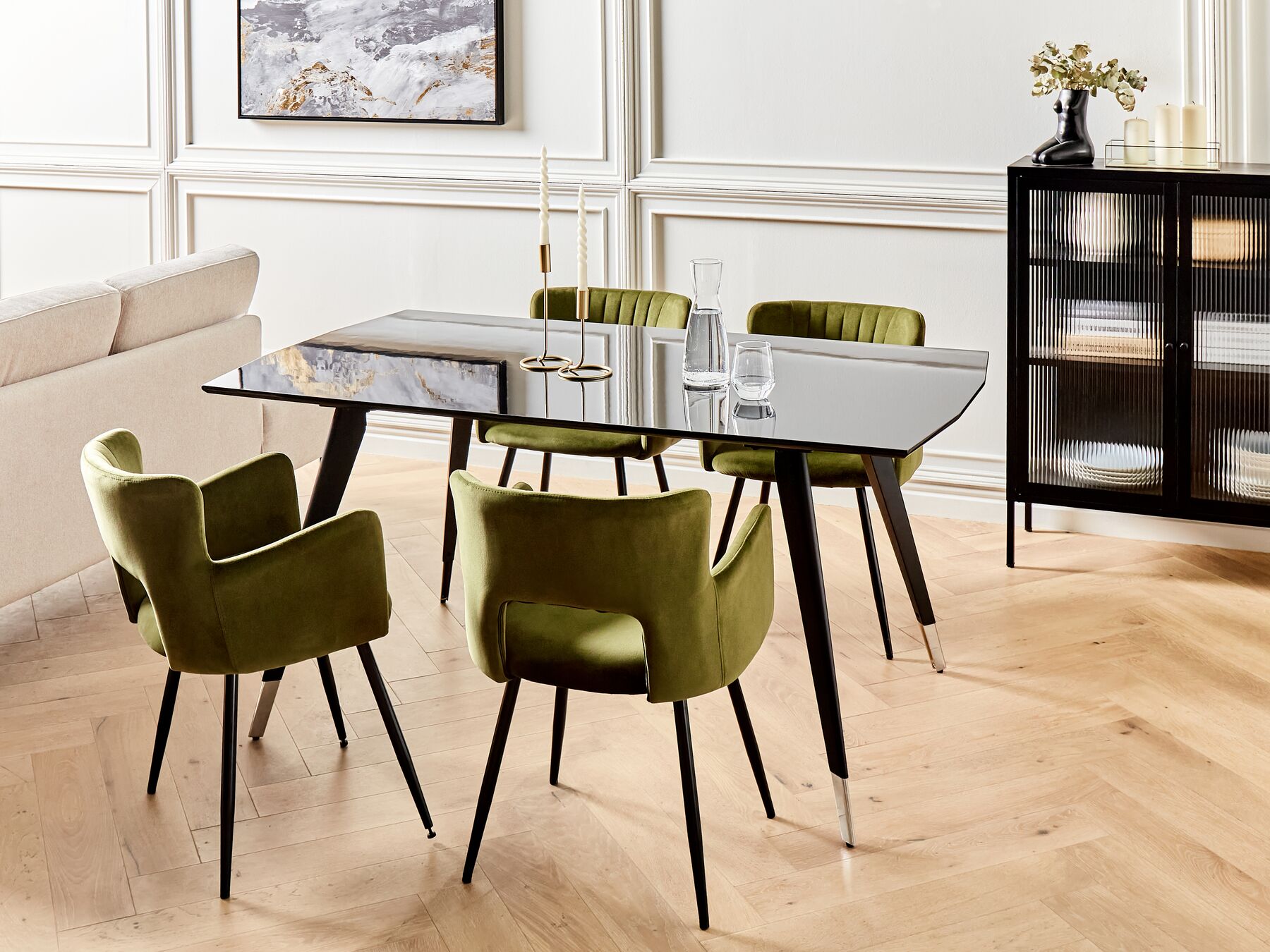 Dining Table MOSSLE Black 160 cm 90 cm