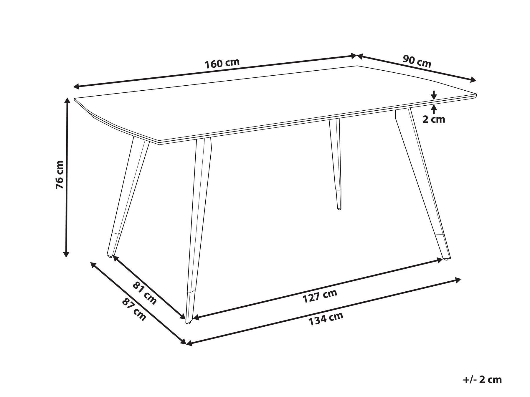 Dining Table MOSSLE Black 160 cm 90 cm